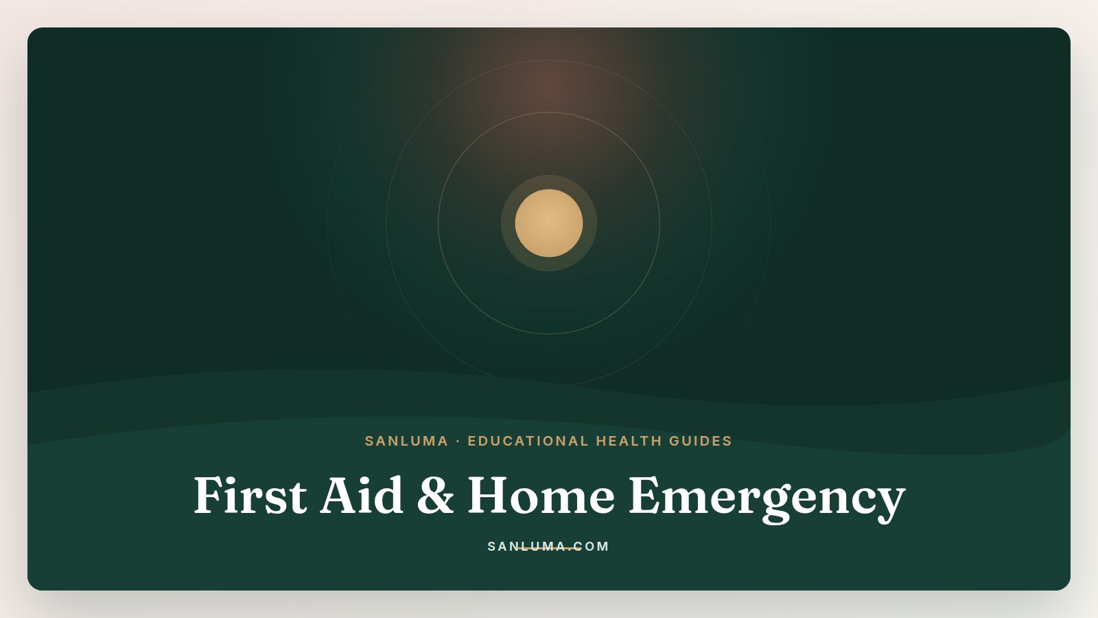 First Aid & Home Emergency educational health guides — SanLuma collection banner