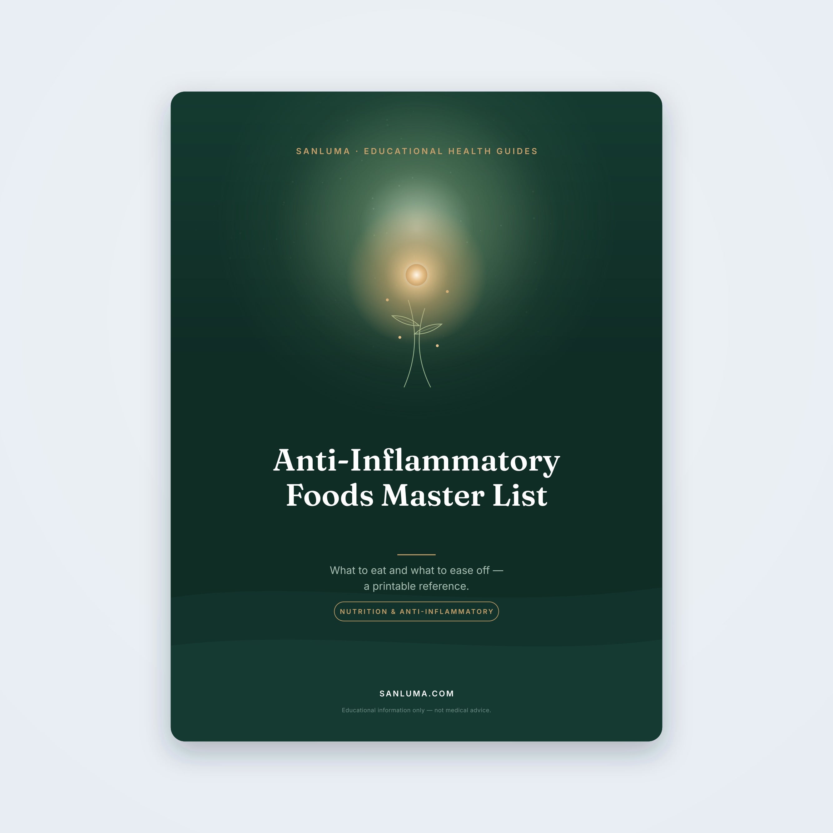 The Anti-Inflammatory Foods Master List — educational PDF guide by SanLuma