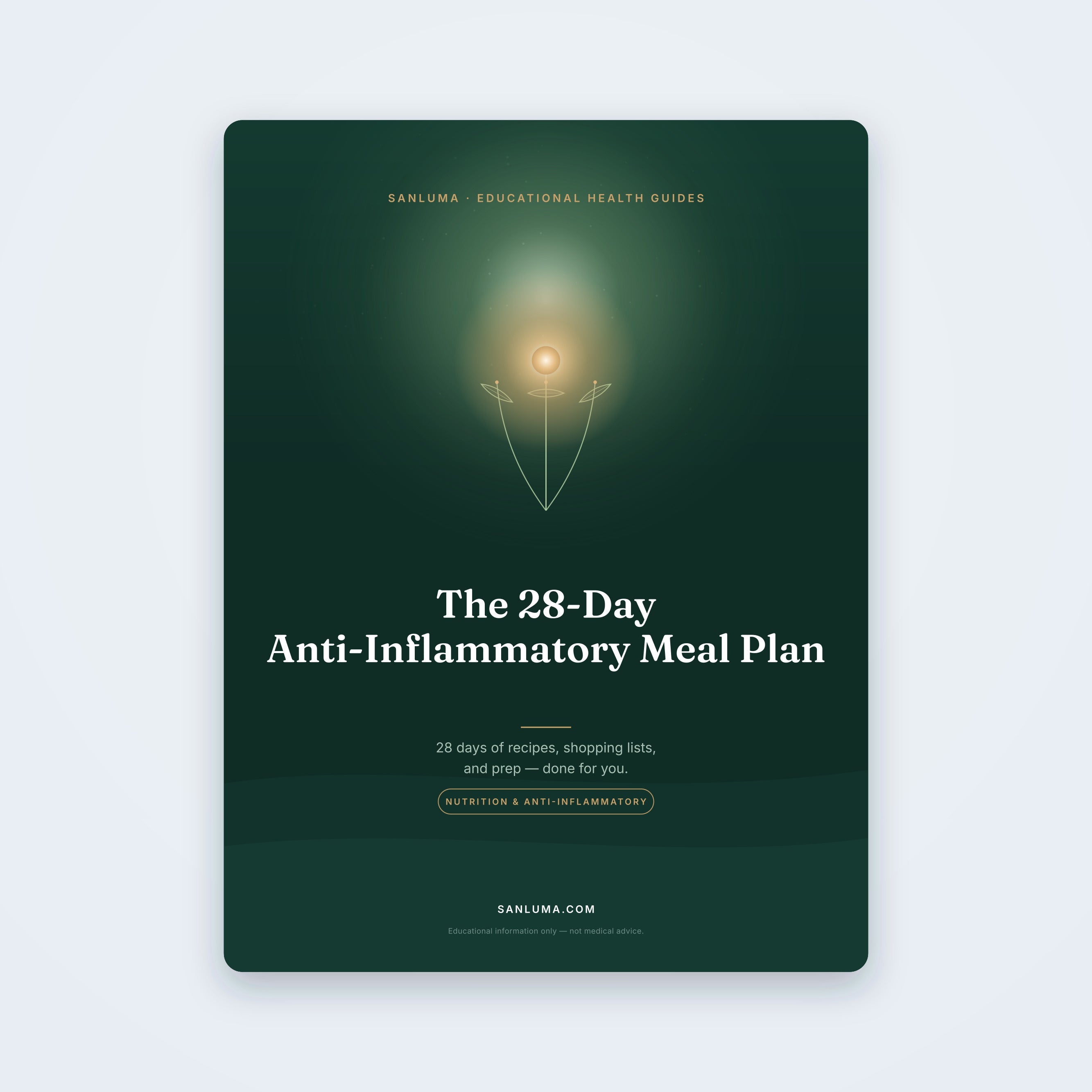 The 28-Day Anti-Inflammatory Meal Plan — educational PDF guide by SanLuma