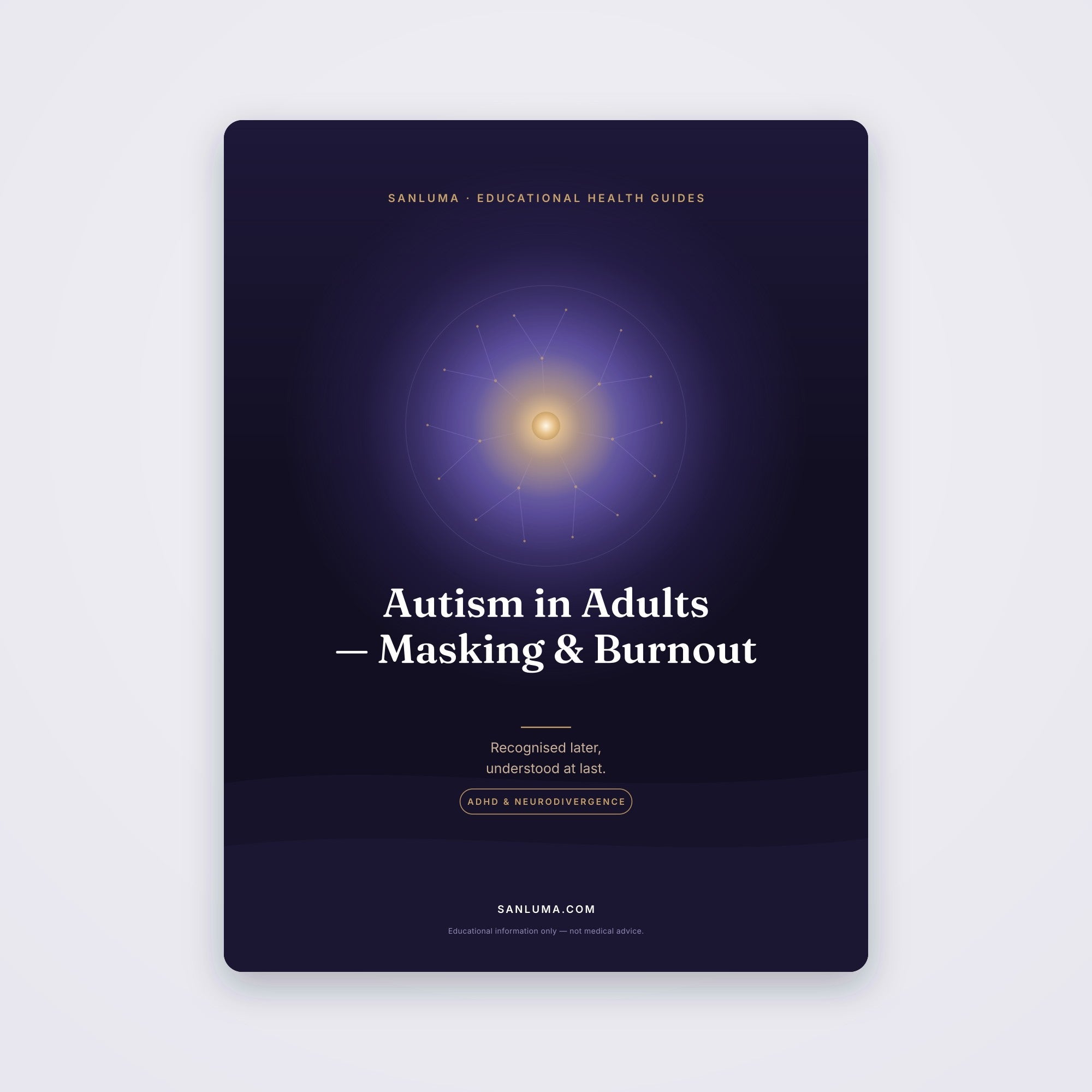 Autism in Adults — Masking & Burnout | SanLuma health guide cover