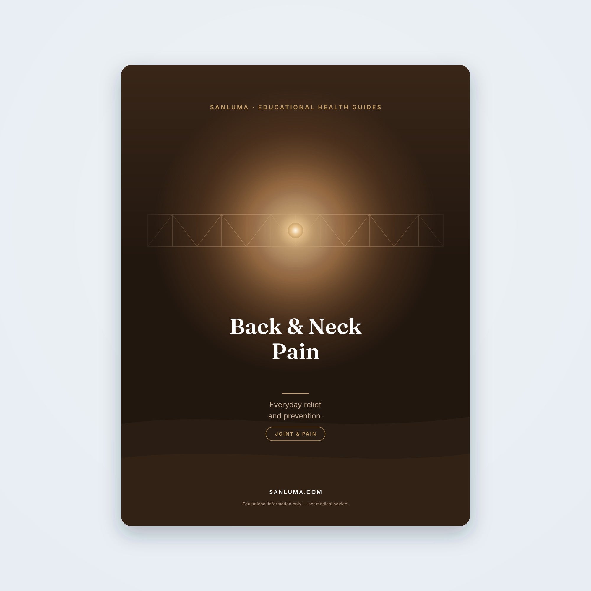 Back & Neck Pain — Everyday Relief | SanLuma health guide cover