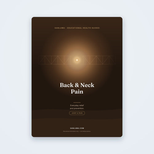 Back & Neck Pain — Everyday Relief | SanLuma health guide cover