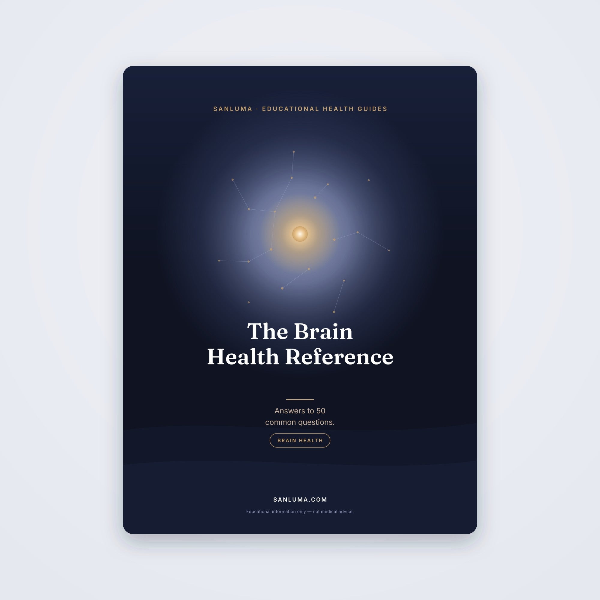 The Brain Health Reference — 50 Common Questions | SanLuma health guide cover