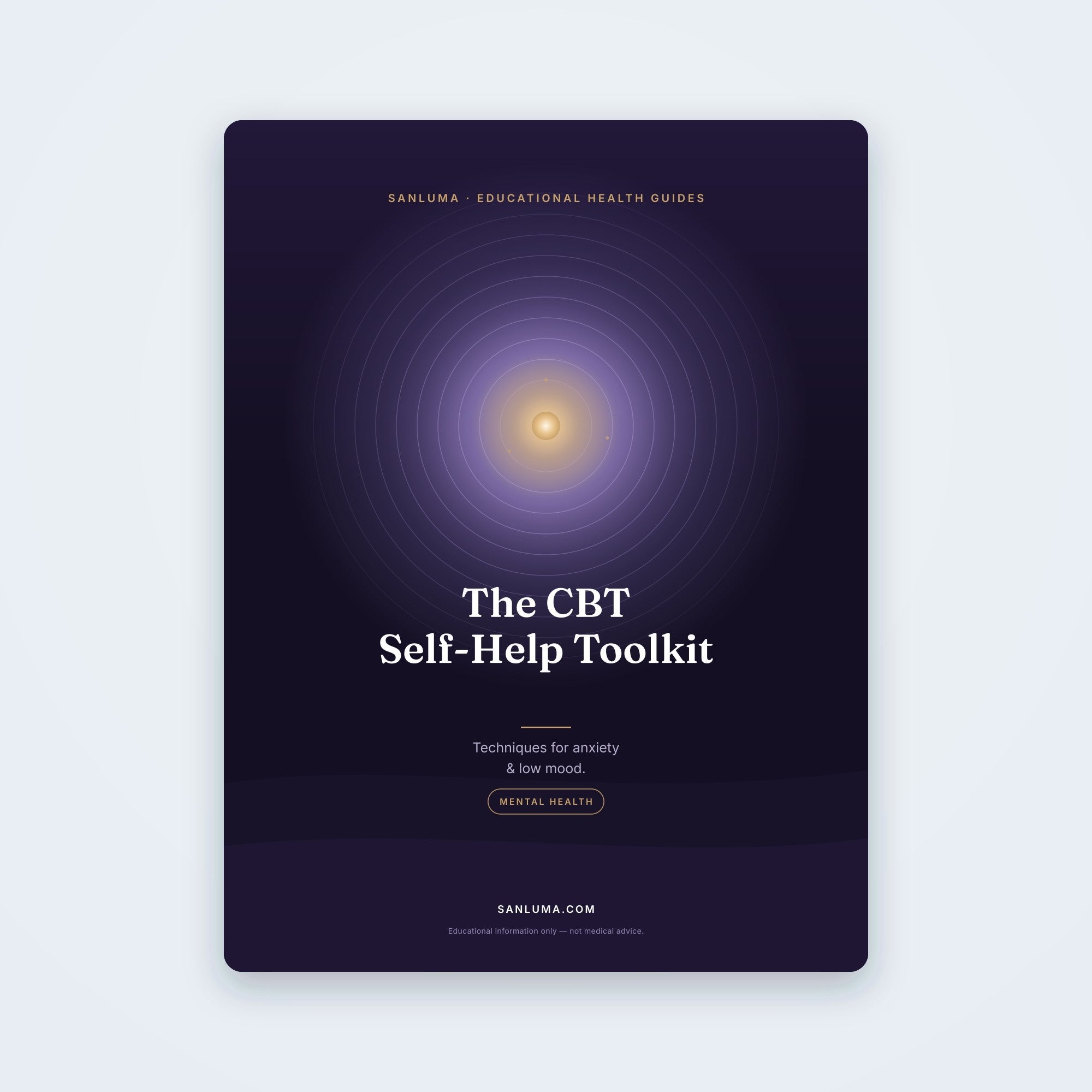 The CBT Self-Help Toolkit — Techniques for Anxiety & Low Mood | SanLuma health guide cover