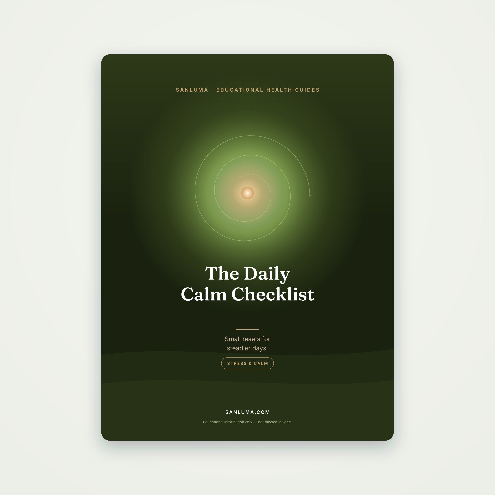 The Daily Calm Checklist | SanLuma health guide cover