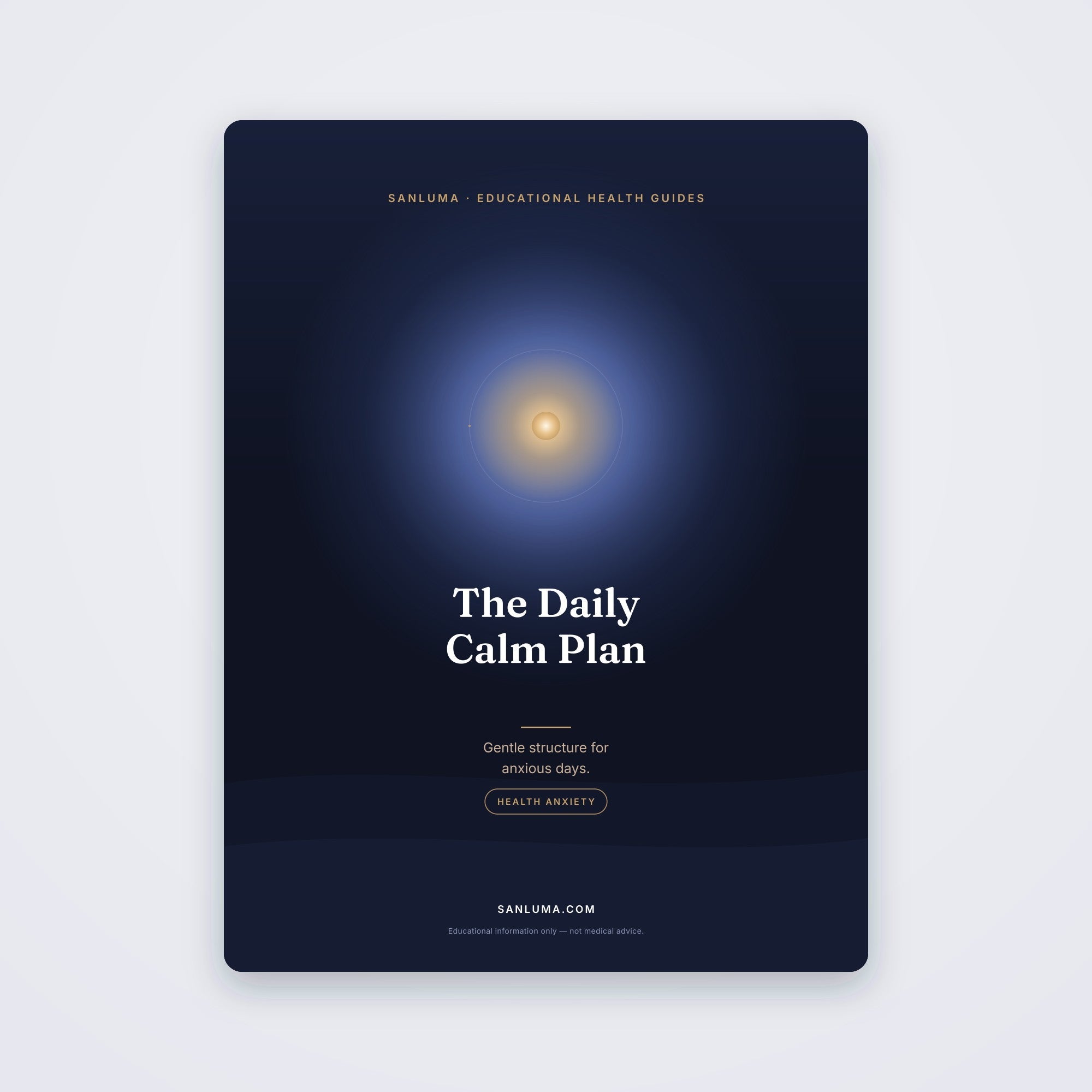 The Daily Calm Plan for Health Anxiety | SanLuma health guide cover
