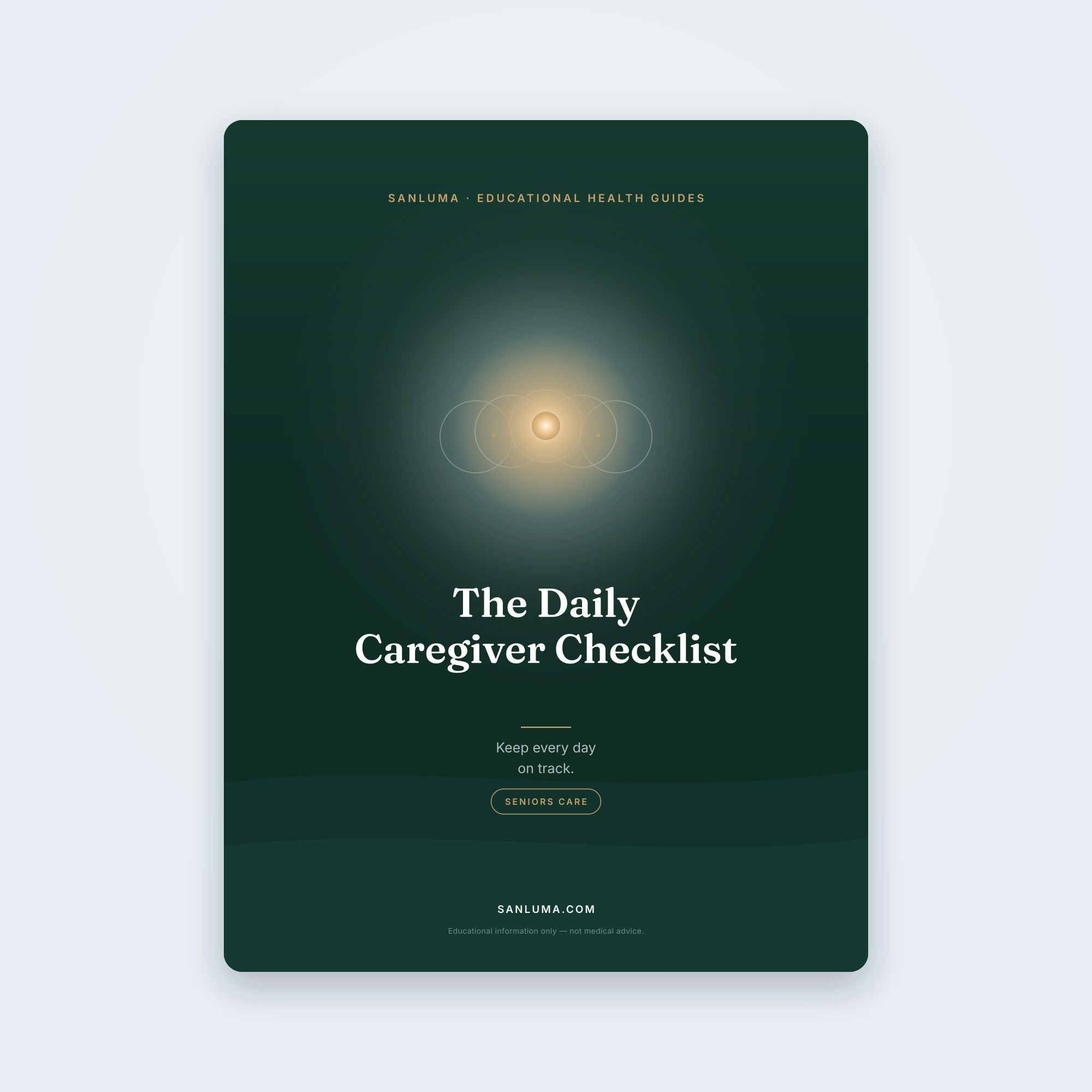 SanLuma educational caregiving PDF guide cover
