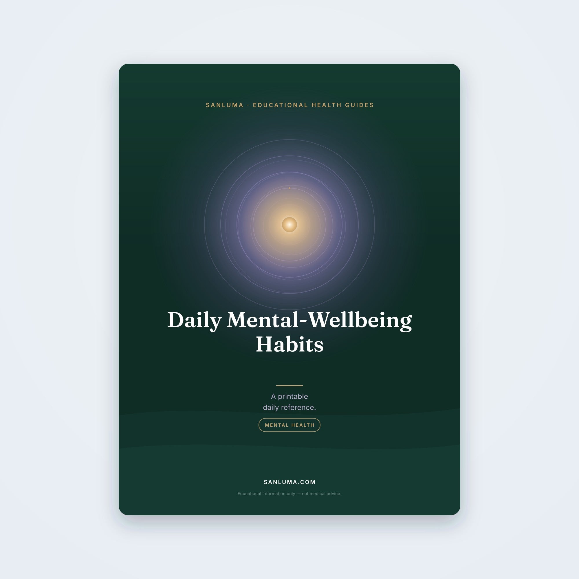 The Daily Mental-Wellbeing Habits List — educational PDF guide by SanLuma