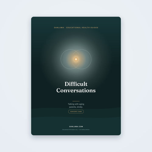 Difficult Conversations with Aging Parents | SanLuma health guide cover