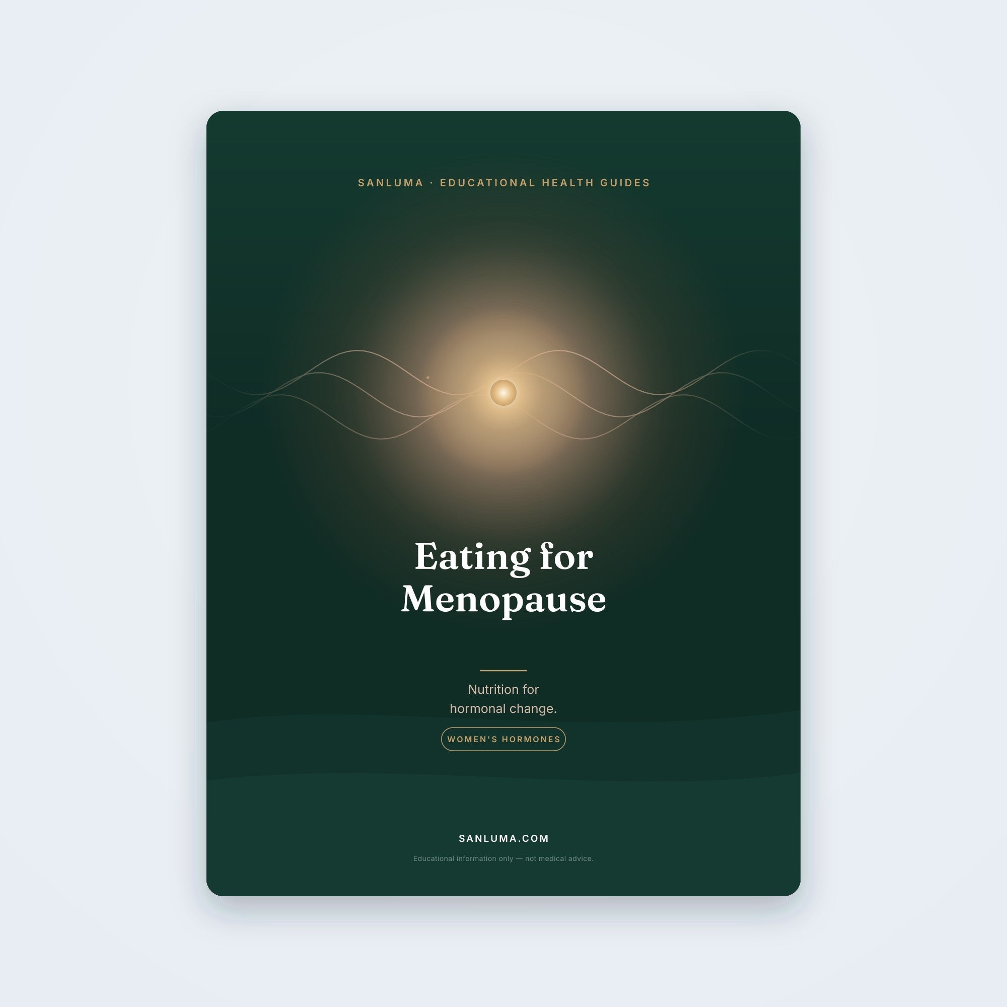 SanLuma educational menopause & women's hormones PDF guide cover