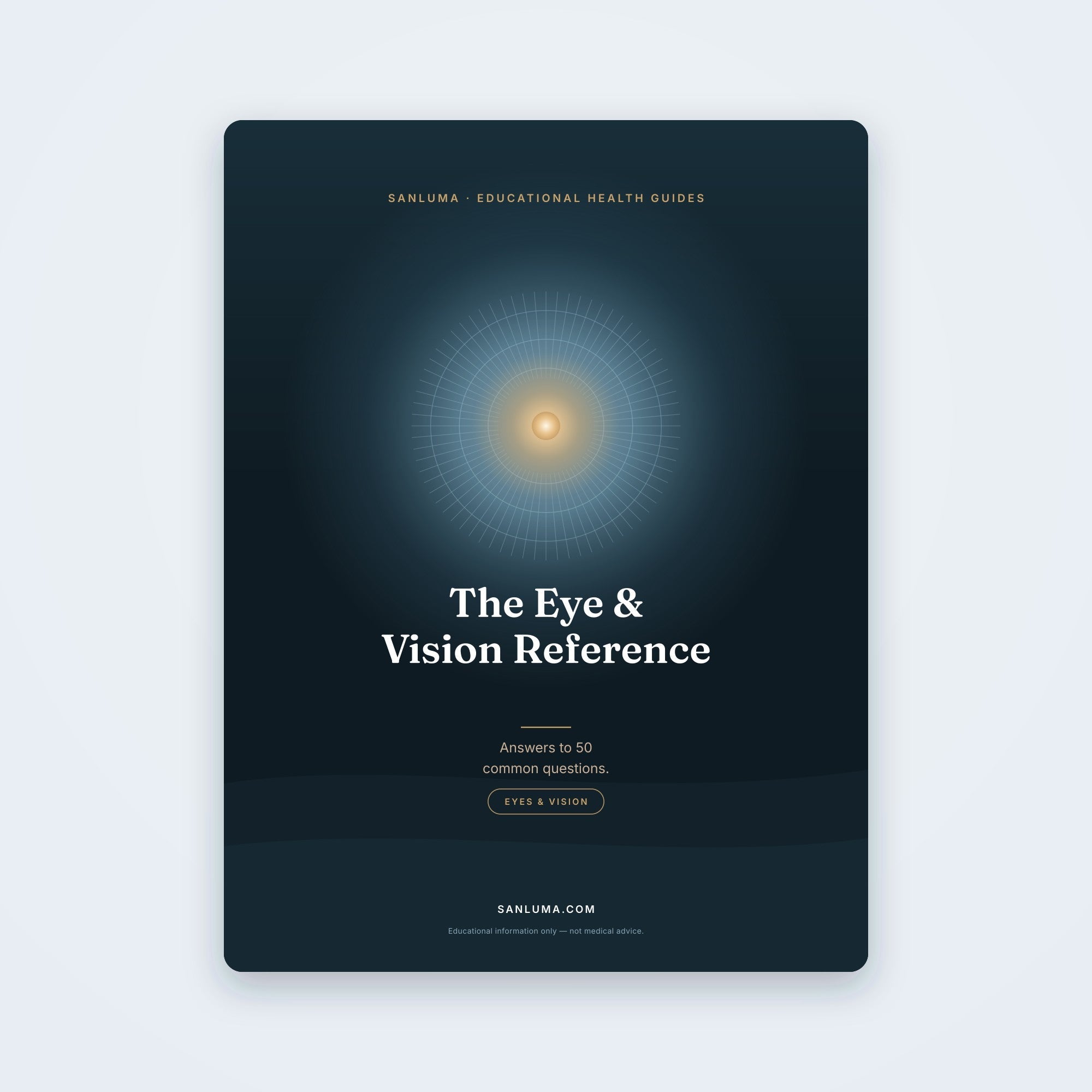 The Eye & Vision Reference — 50 Common Questions | SanLuma health guide cover