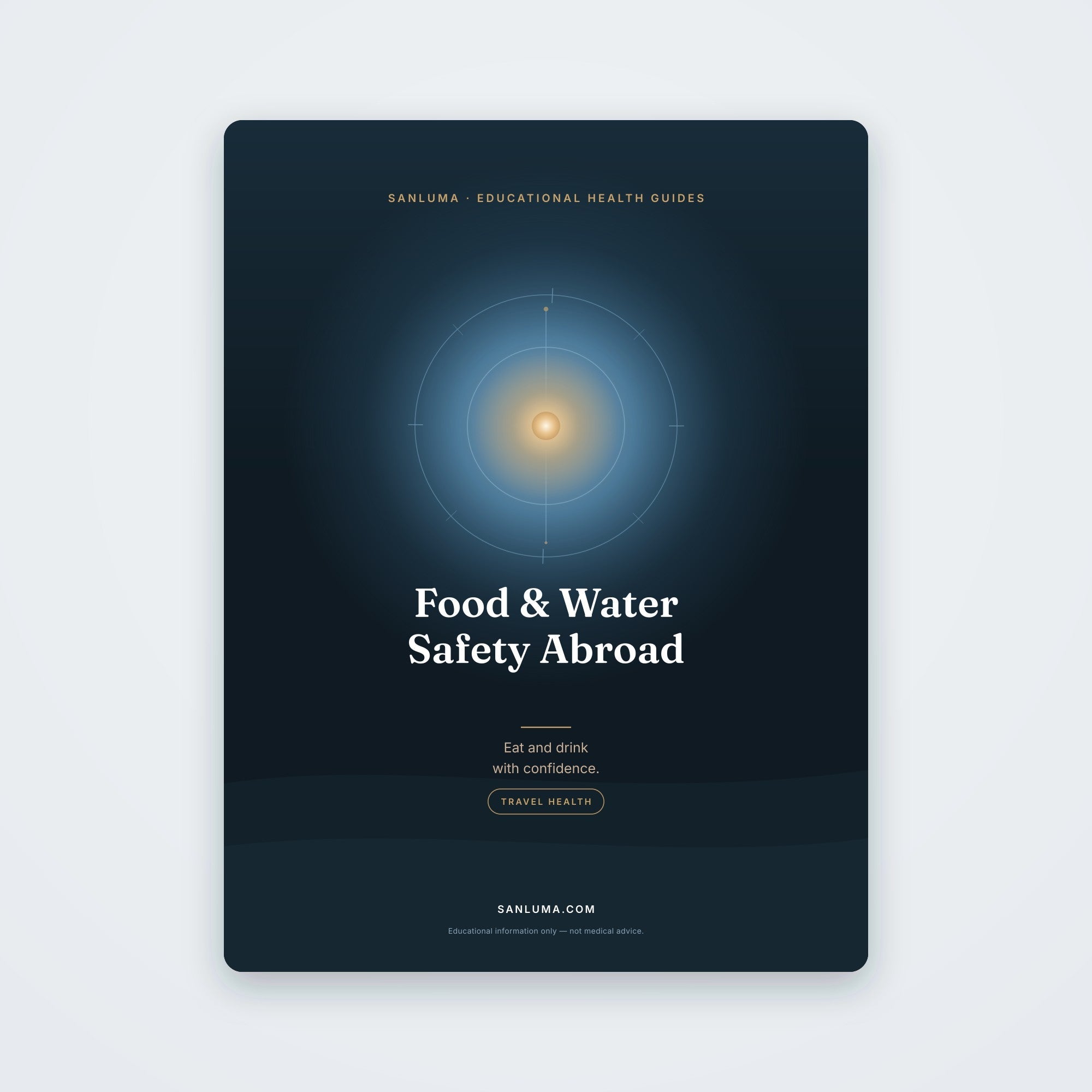 Food & Water Safety Abroad | SanLuma health guide cover