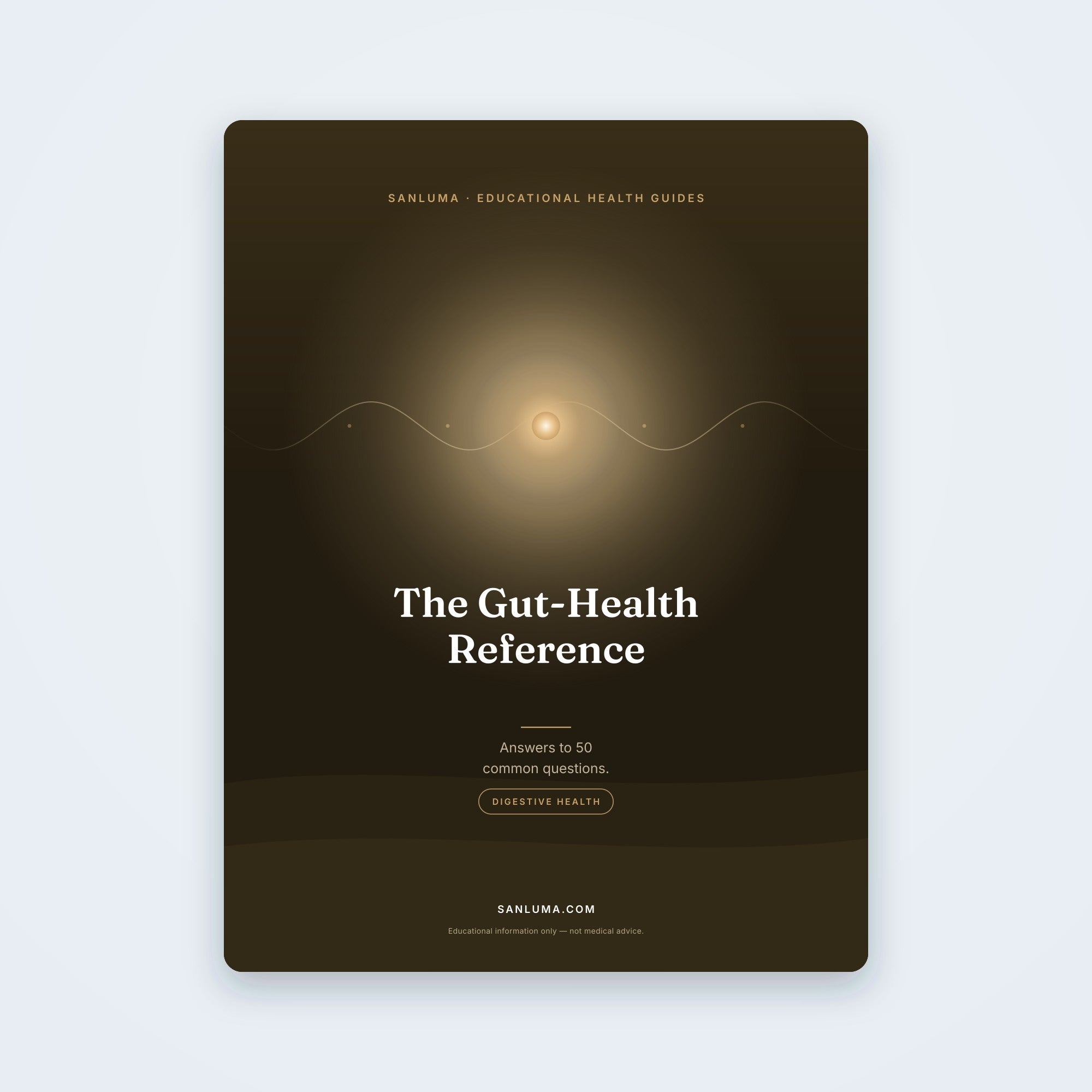 The Gut-Health Reference — 50 Common Questions | SanLuma health guide cover