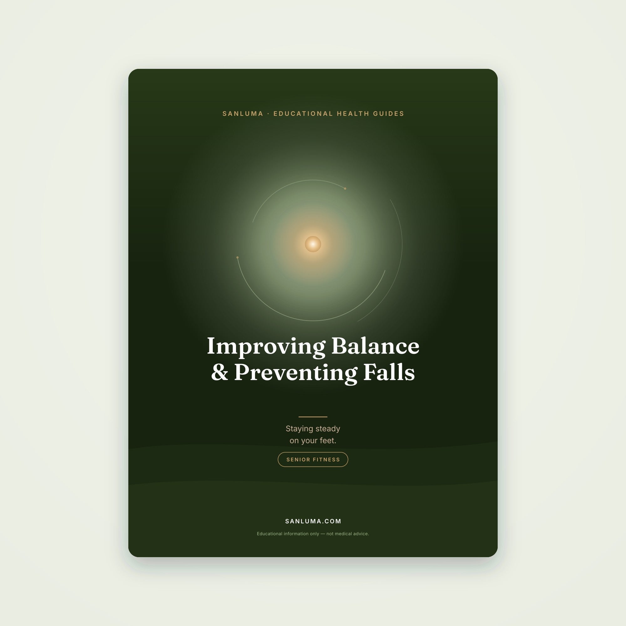 Improving Balance & Preventing Falls | SanLuma health guide cover