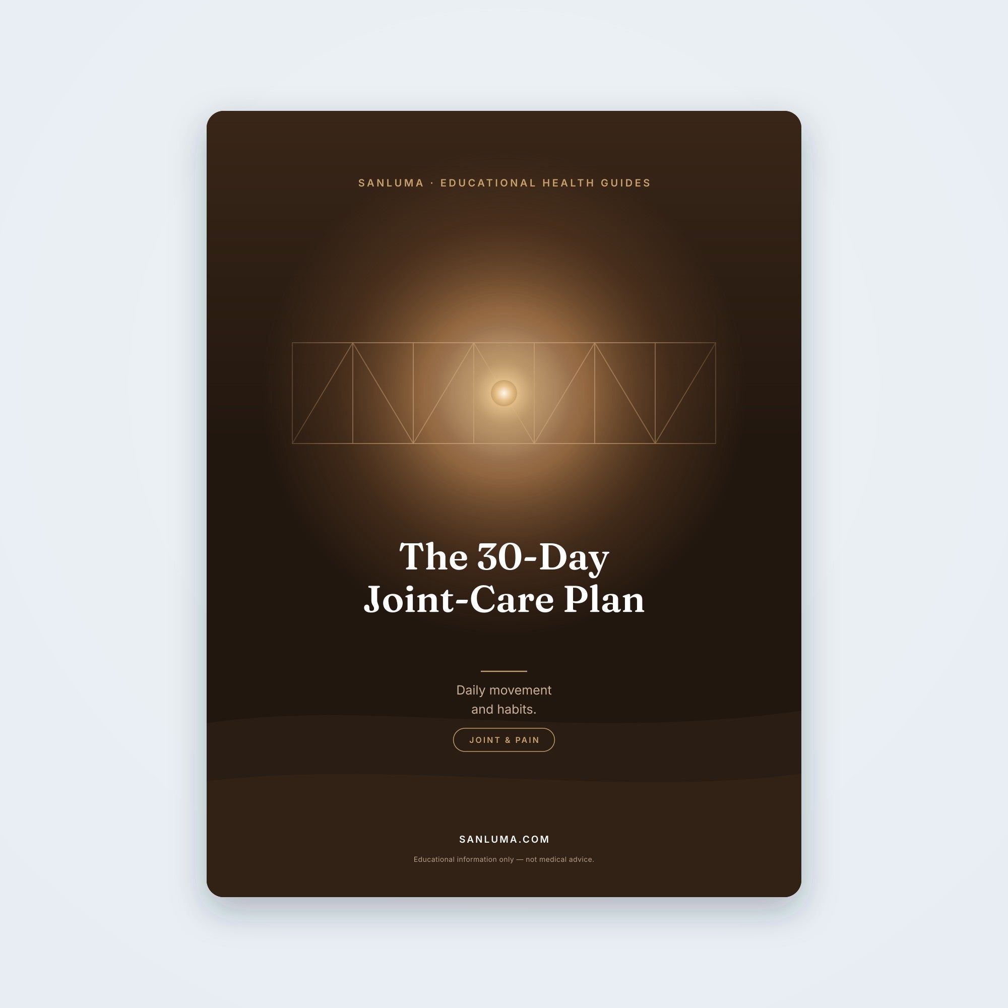 The 30-Day Joint-Care Plan — Daily Movement & Habits | SanLuma health guide cover