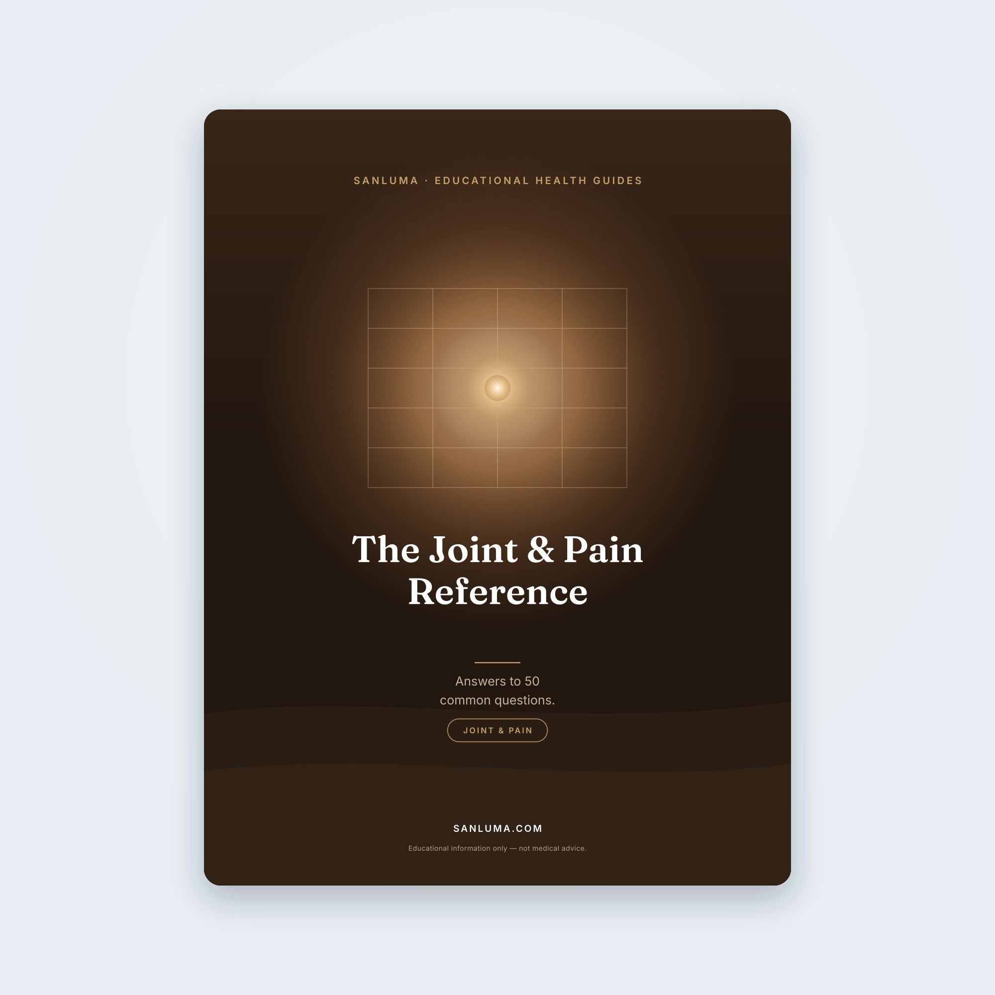 The Joint & Pain Reference — 50 Common Questions | SanLuma health guide cover