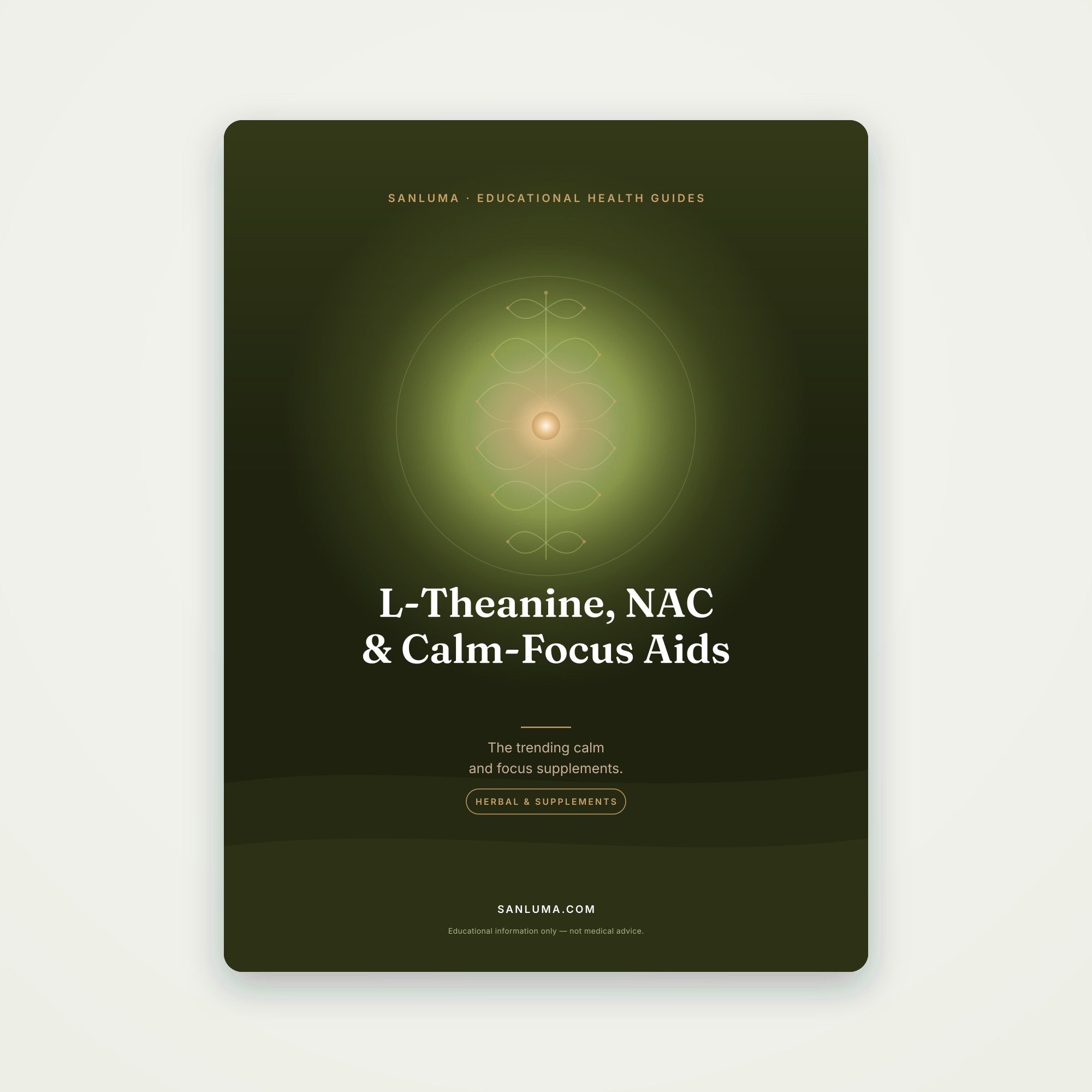 L-Theanine, NAC & Calm-Focus Supplements | SanLuma health guide cover