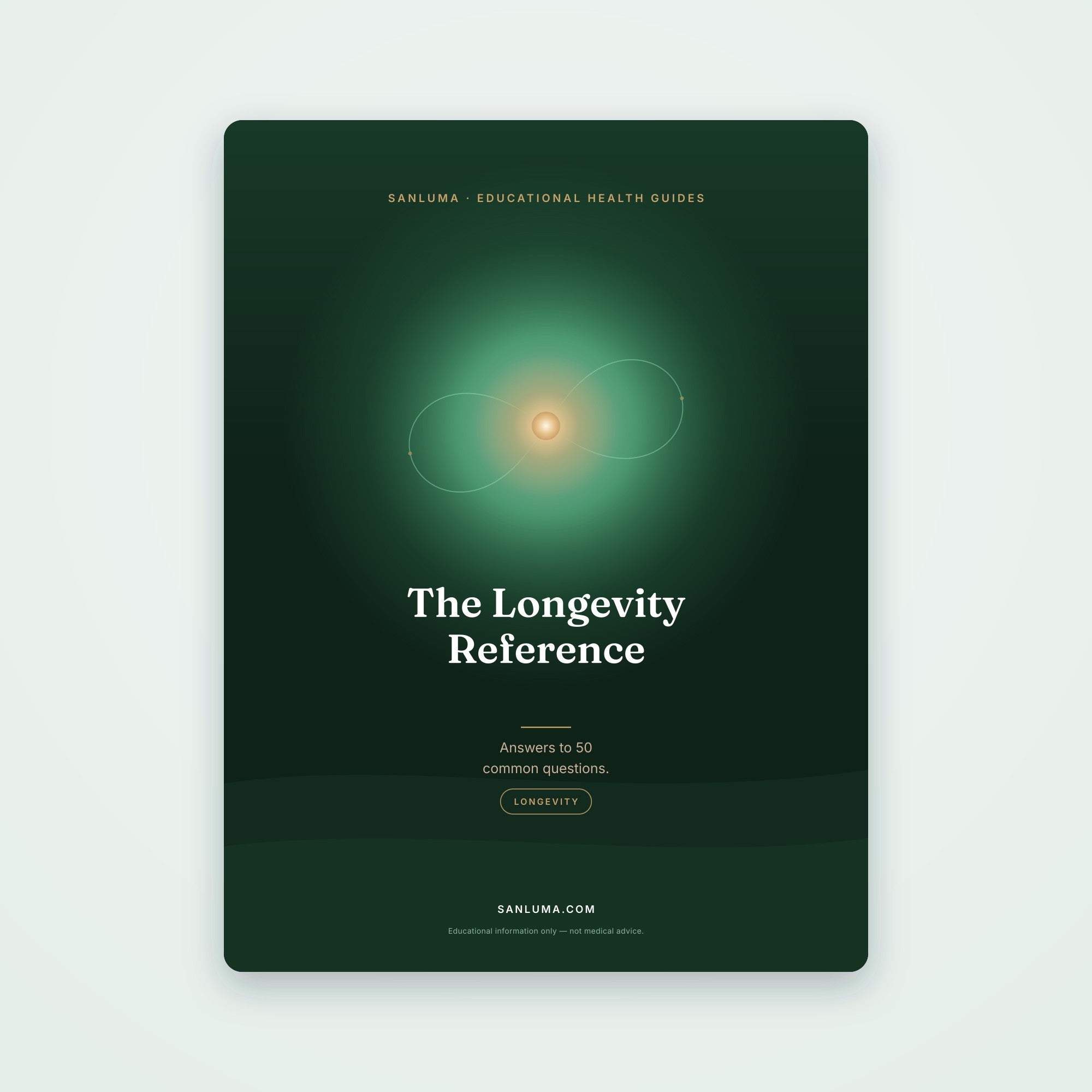 The Longevity & Biohacking Reference — 50 Questions | SanLuma health guide cover