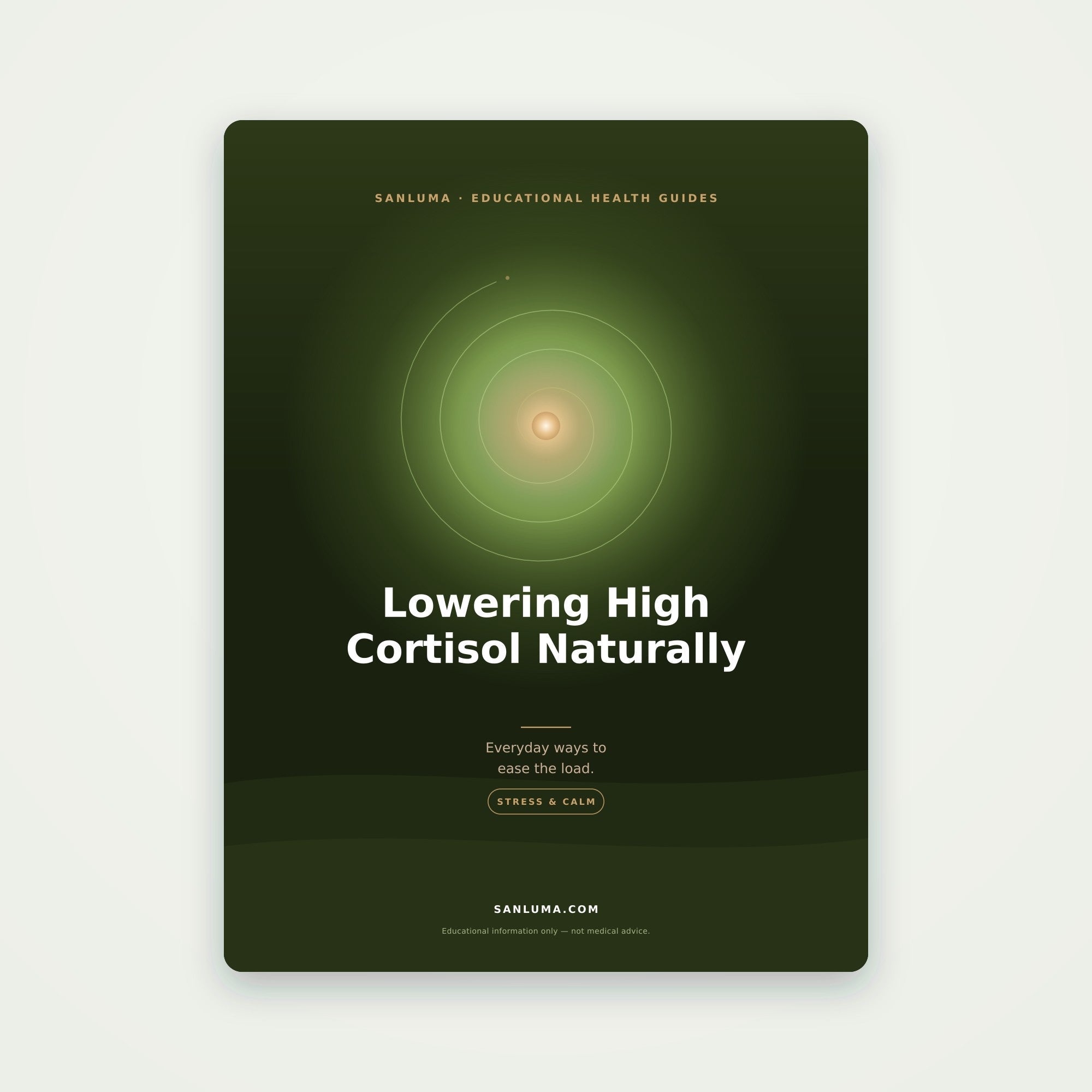 Lowering High Cortisol Naturally | SanLuma health guide cover