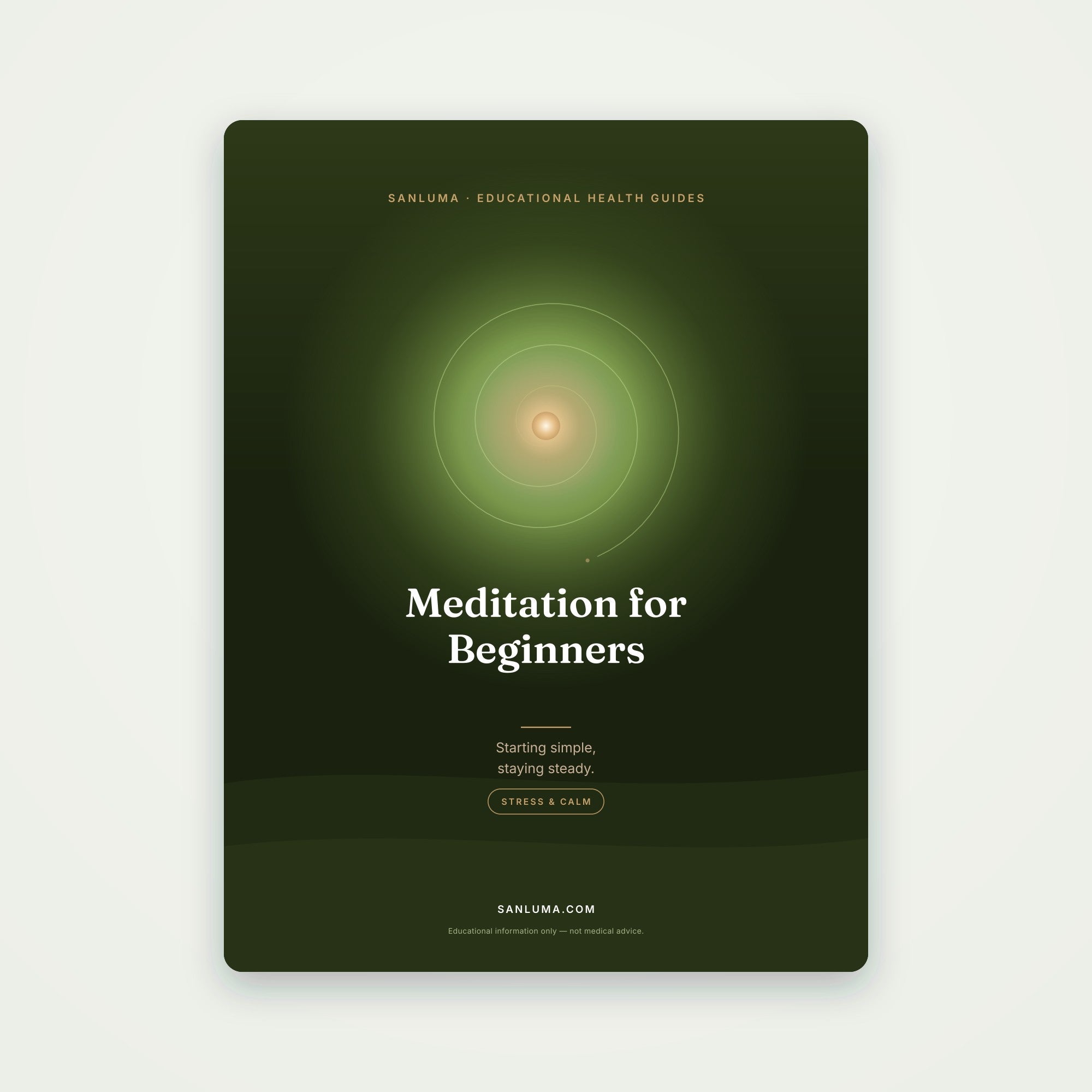Meditation for Beginners — Starting Simple | SanLuma health guide cover