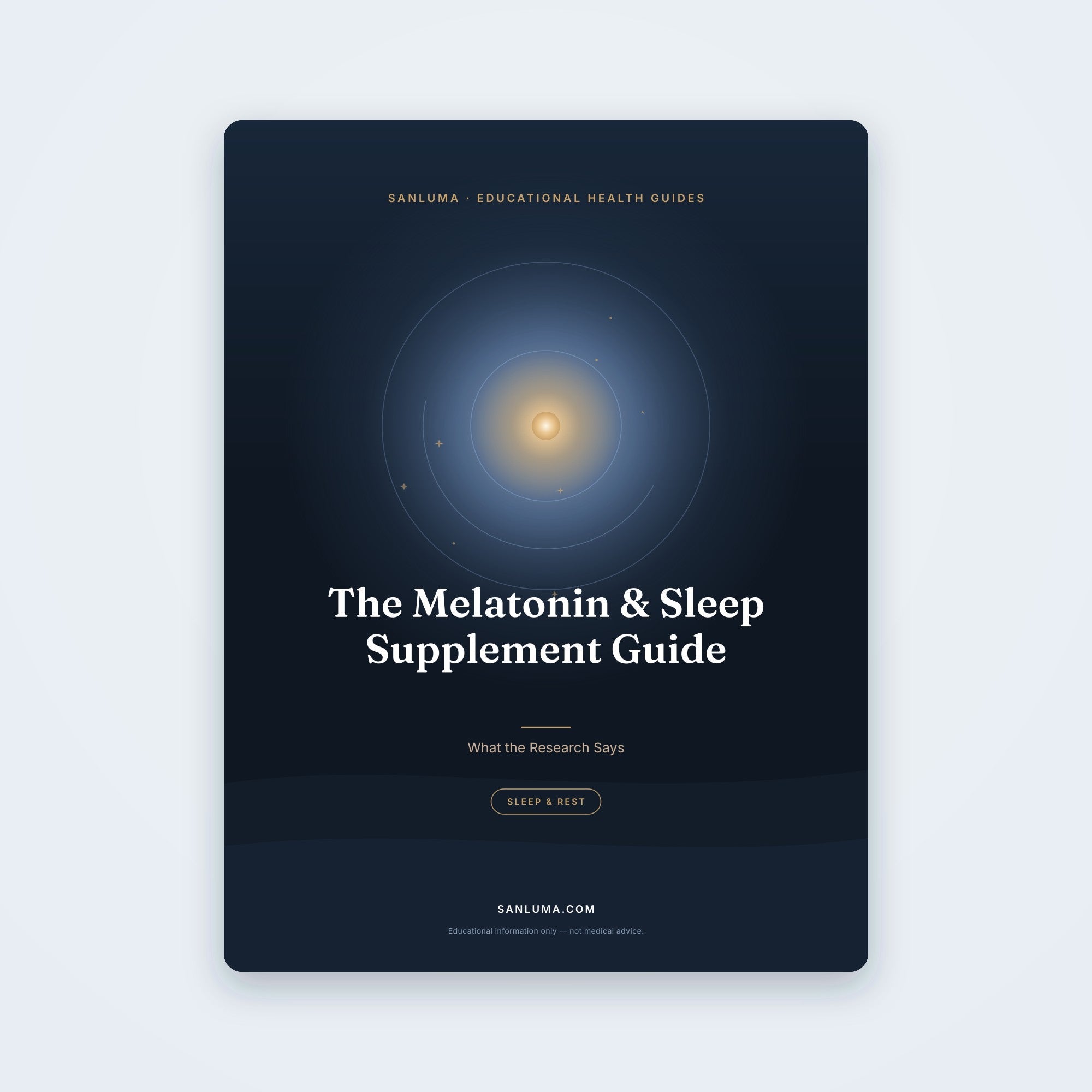 The Melatonin & Sleep Supplement Guide — What the Research Says (and What to Ask Your Doctor) | SanLuma health guide cover