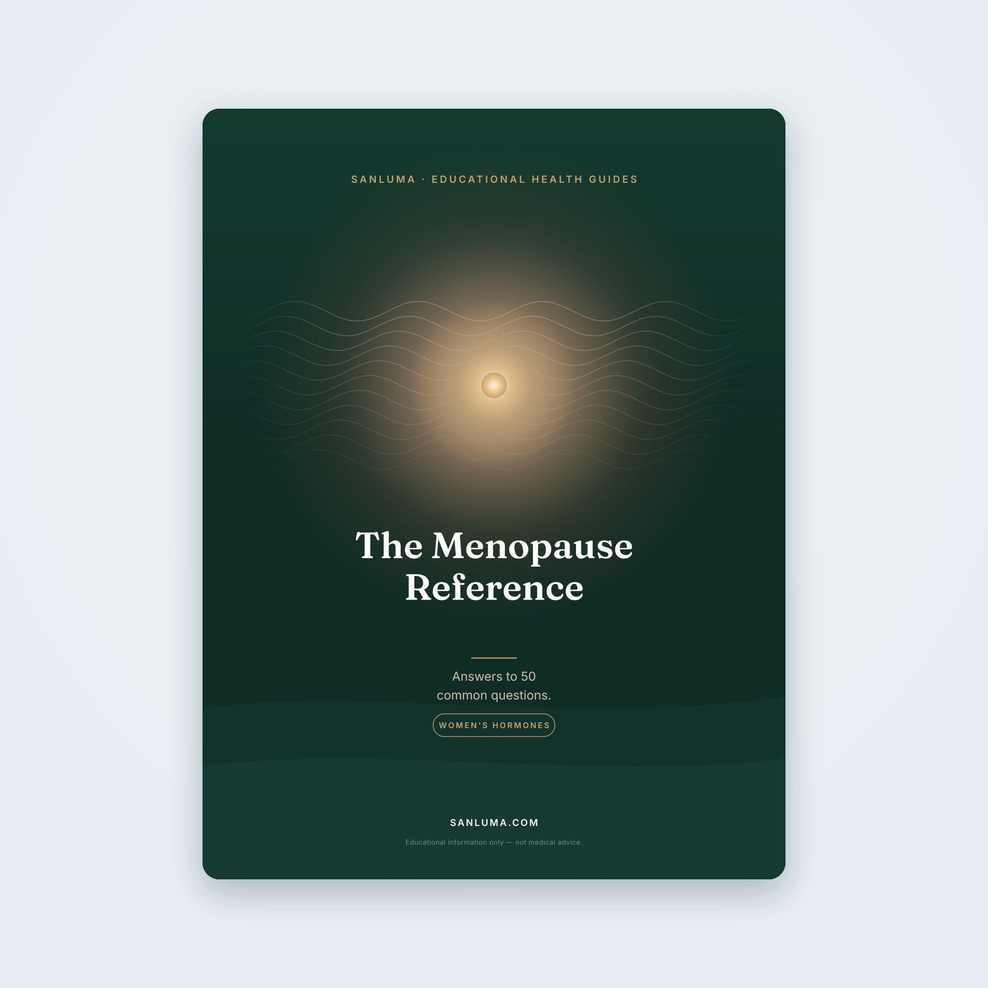 SanLuma educational menopause & women's hormones PDF guide cover