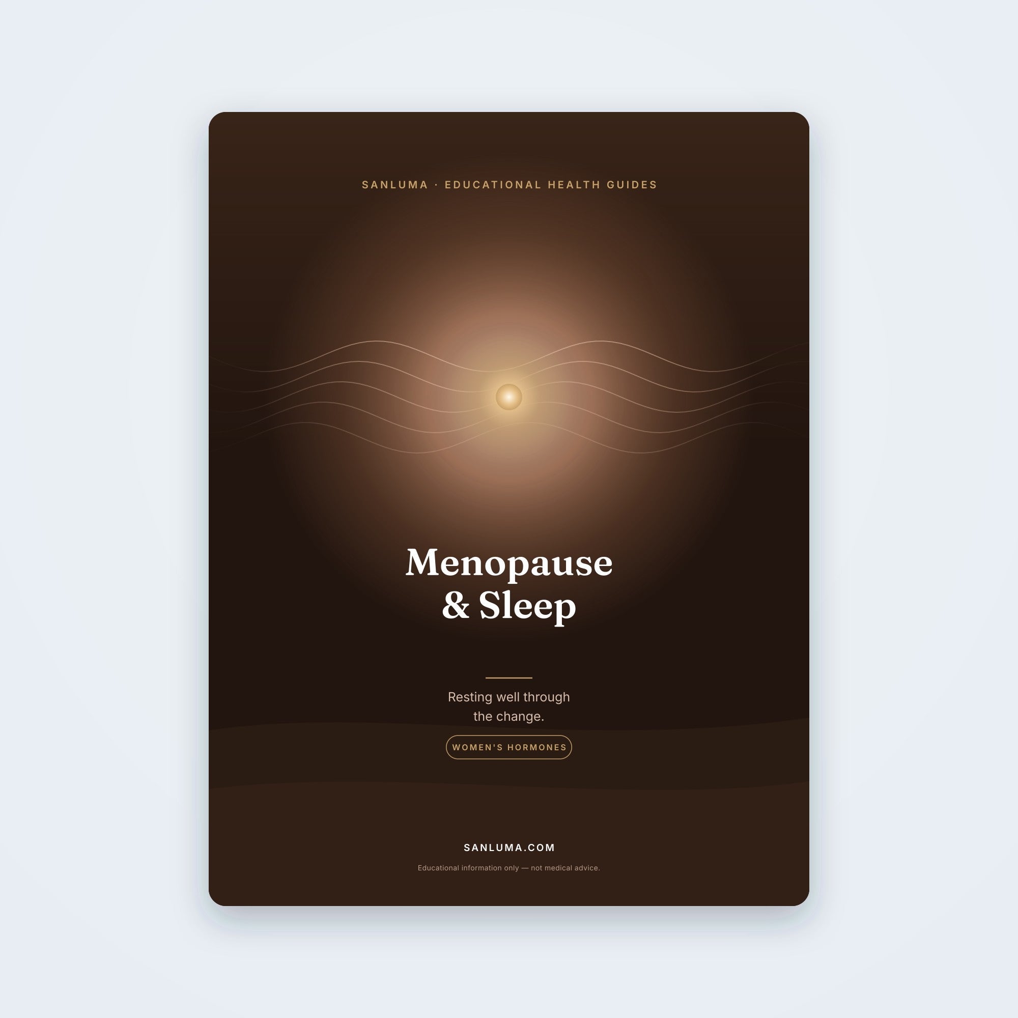 Menopause & Sleep — Resting Well Through the Change | SanLuma health guide cover