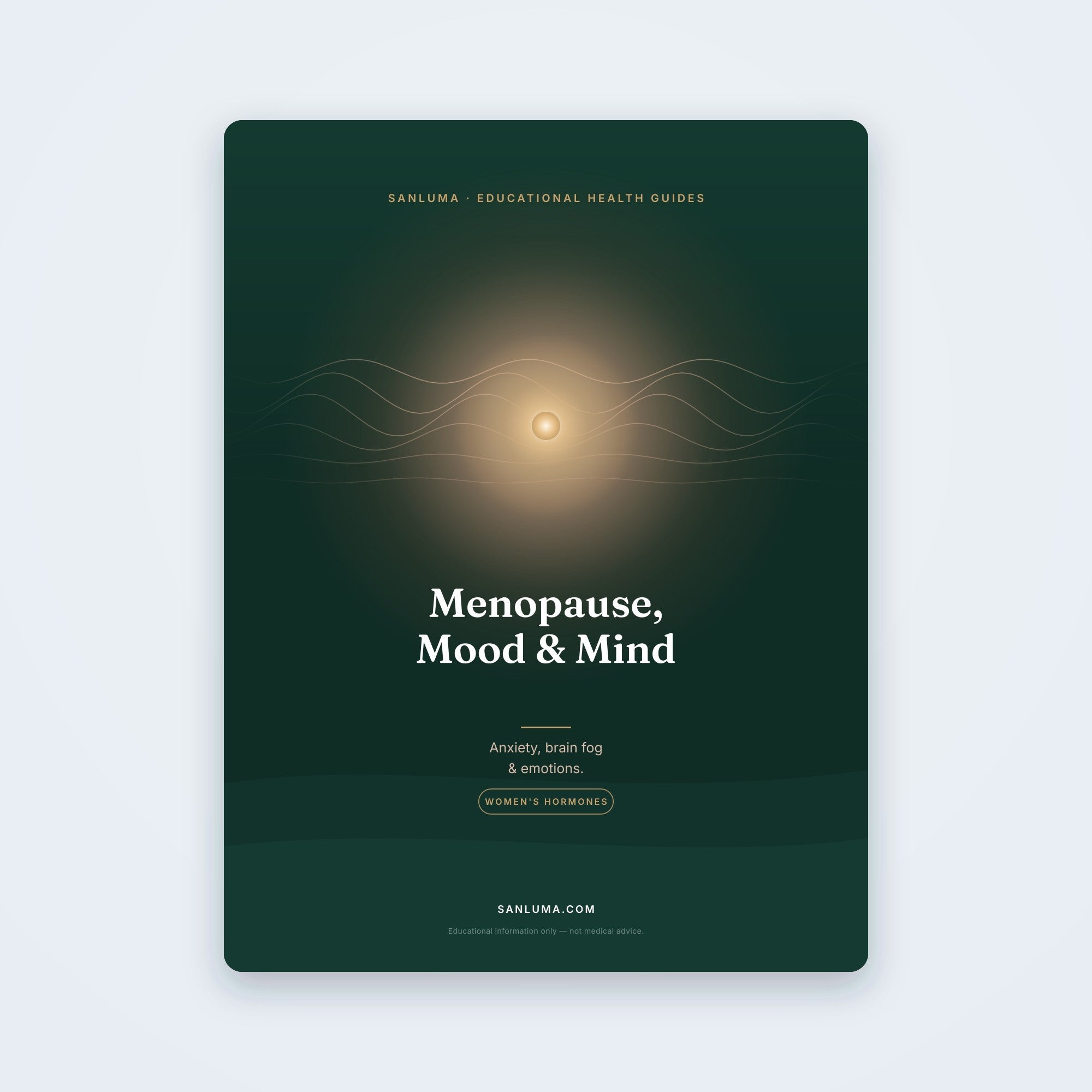 SanLuma educational menopause & women's hormones PDF guide cover