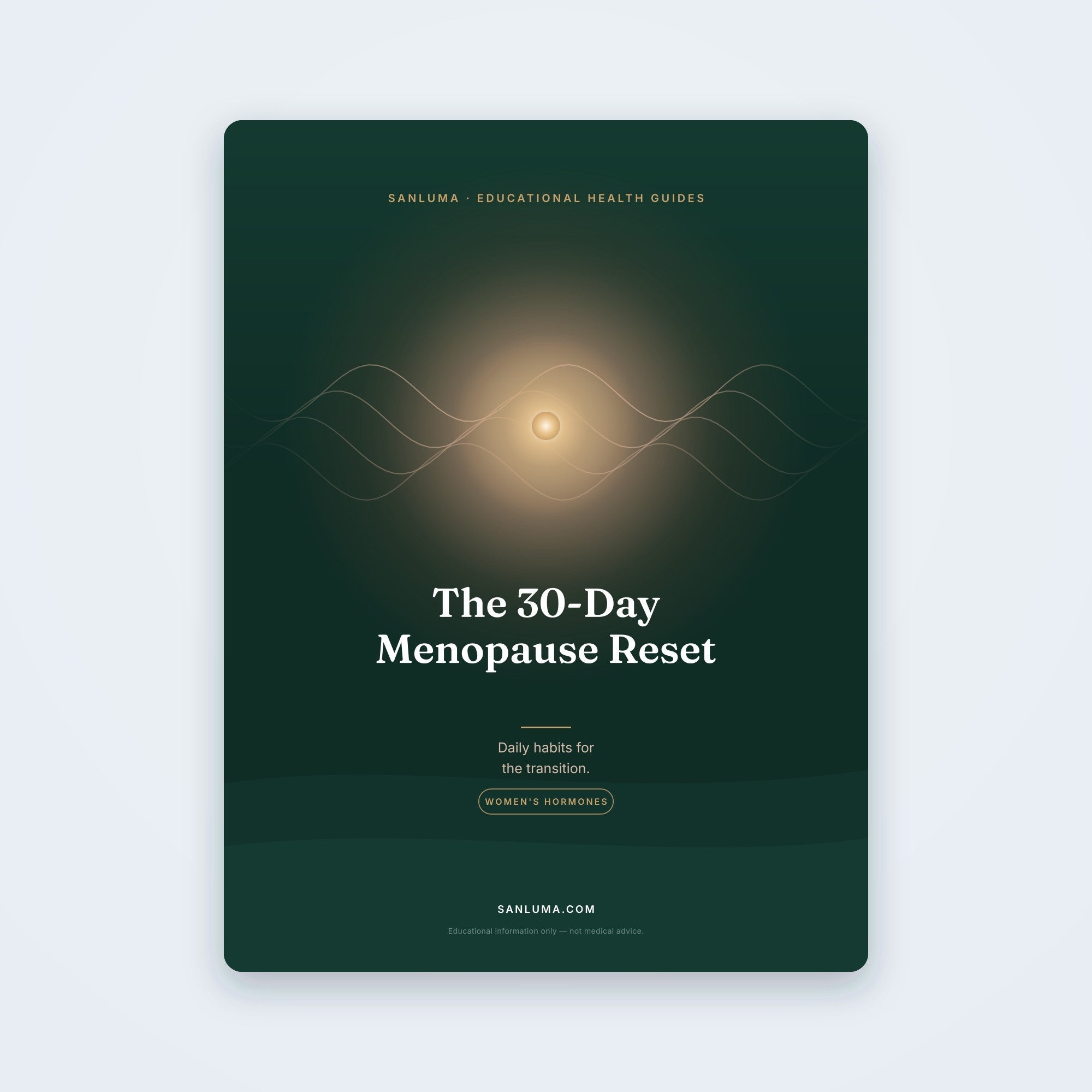 SanLuma educational menopause & women's hormones PDF guide cover