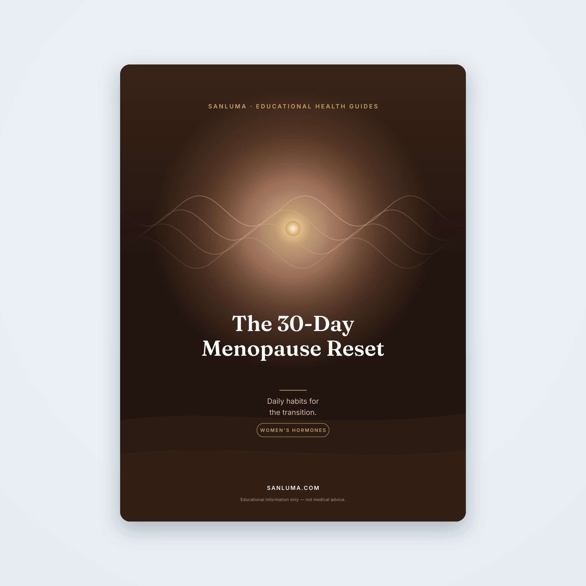 The 30-Day Menopause Reset — Daily Habits for the Transition | SanLuma health guide cover