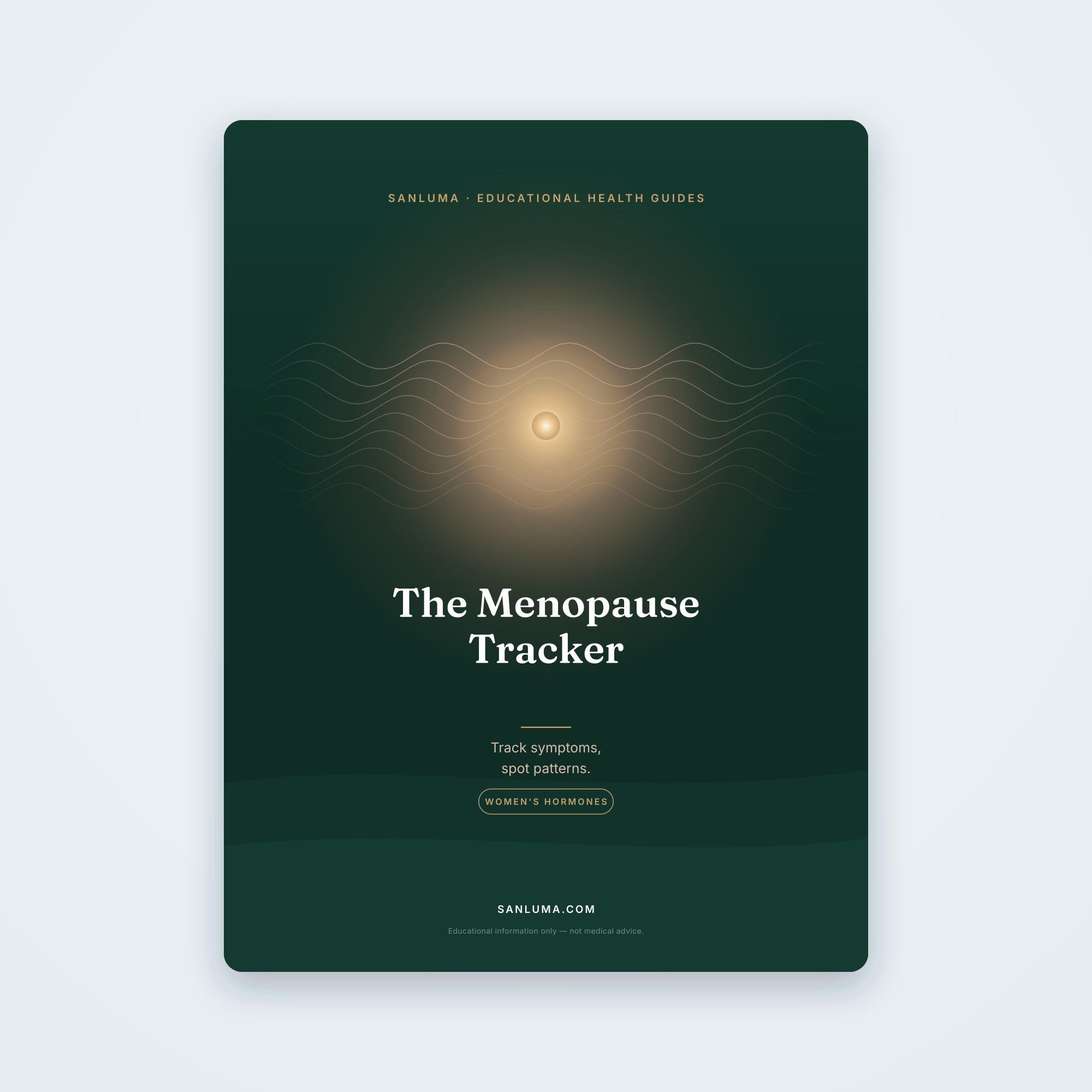 SanLuma educational menopause & women's hormones PDF guide cover