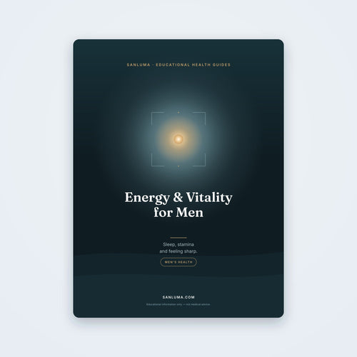 Energy, Sleep & Vitality for Men | SanLuma health guide cover