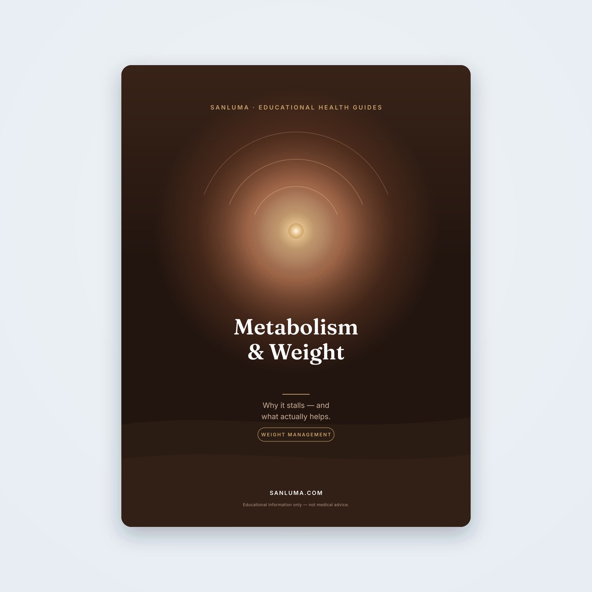 Metabolism & Weight — Why It Stalls & What Helps | SanLuma health guide cover