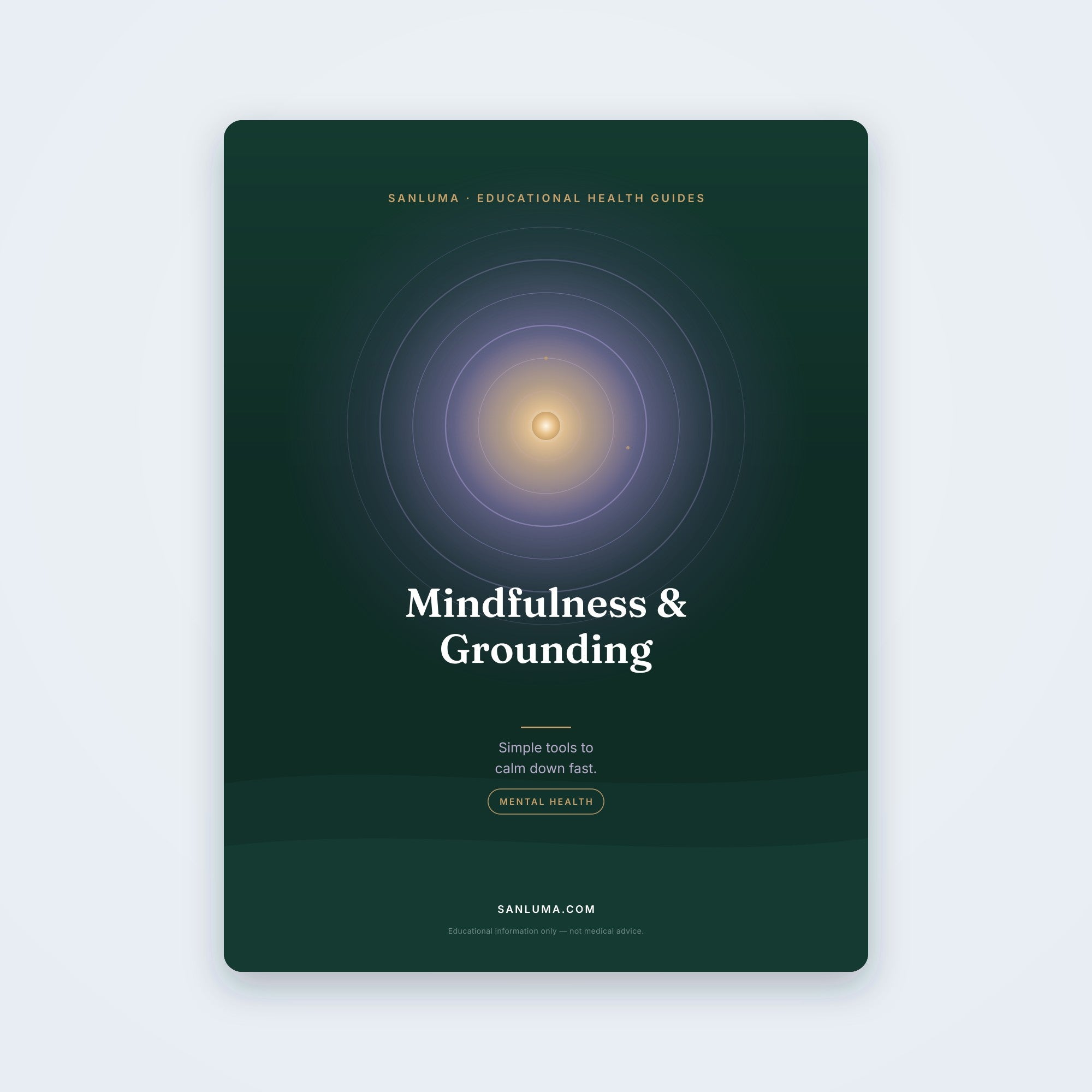 Mindfulness & Grounding Techniques — Tools to Calm Down Fast — educational PDF guide by SanLuma