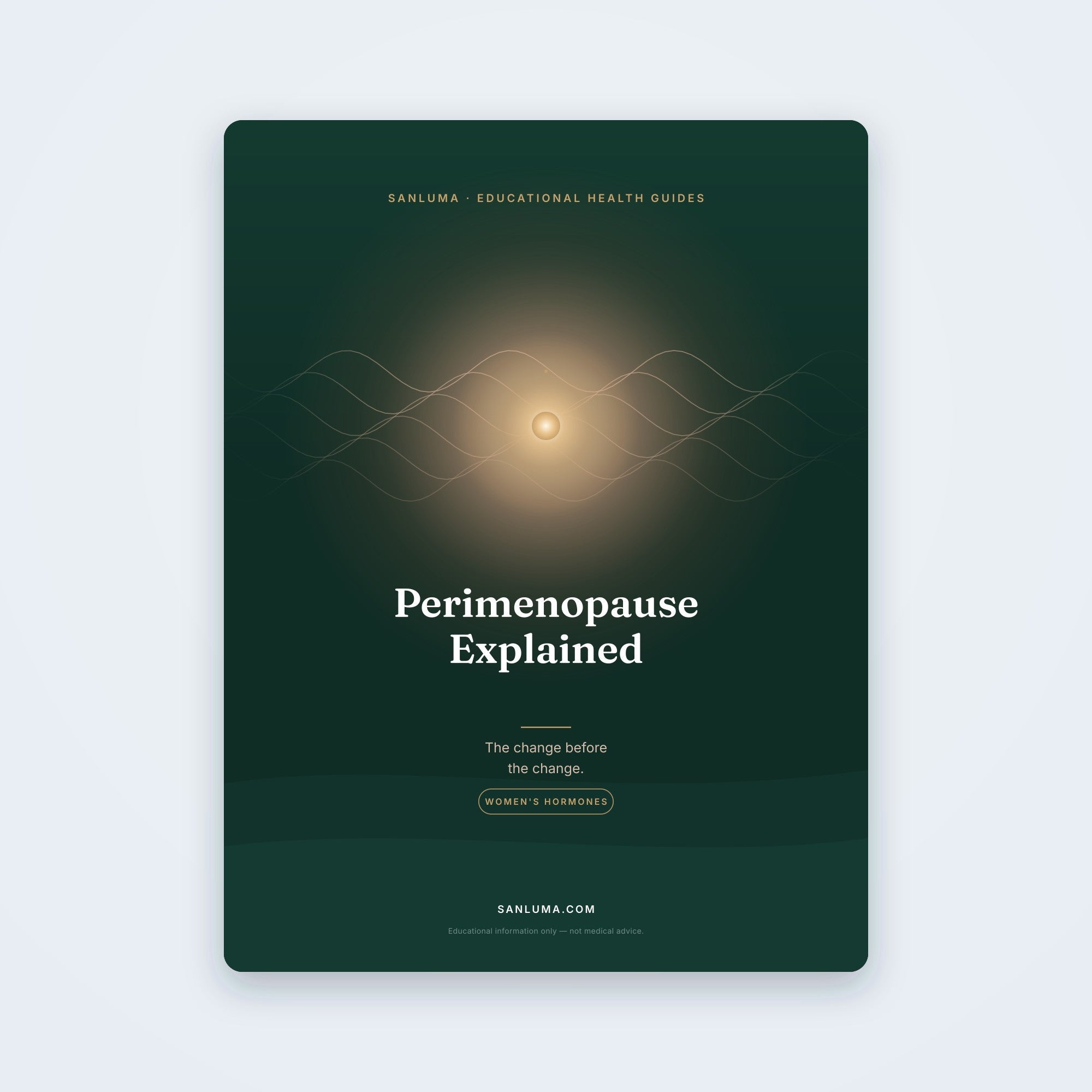 SanLuma educational menopause & women's hormones PDF guide cover
