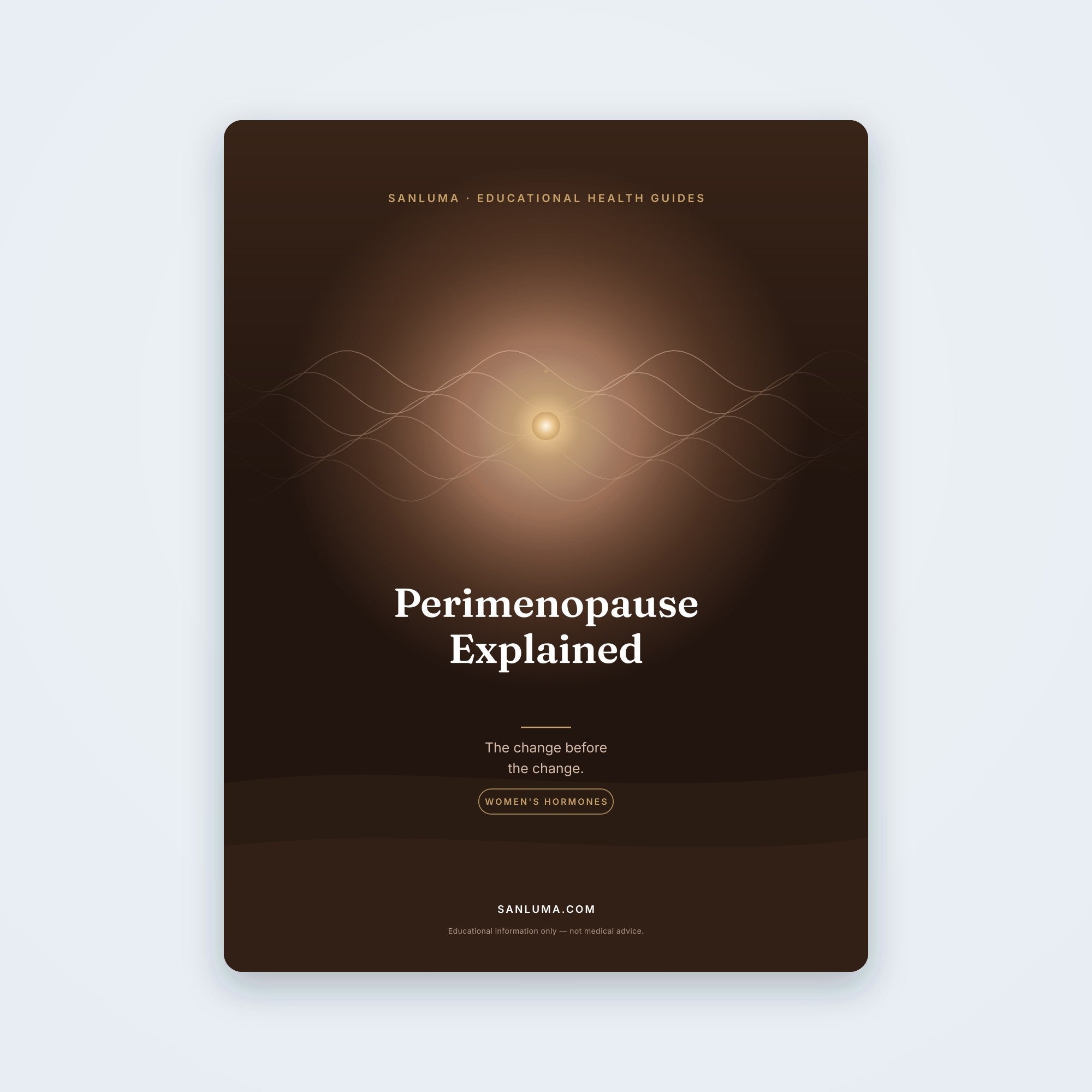Perimenopause Explained — The Change Before the Change | SanLuma health guide cover