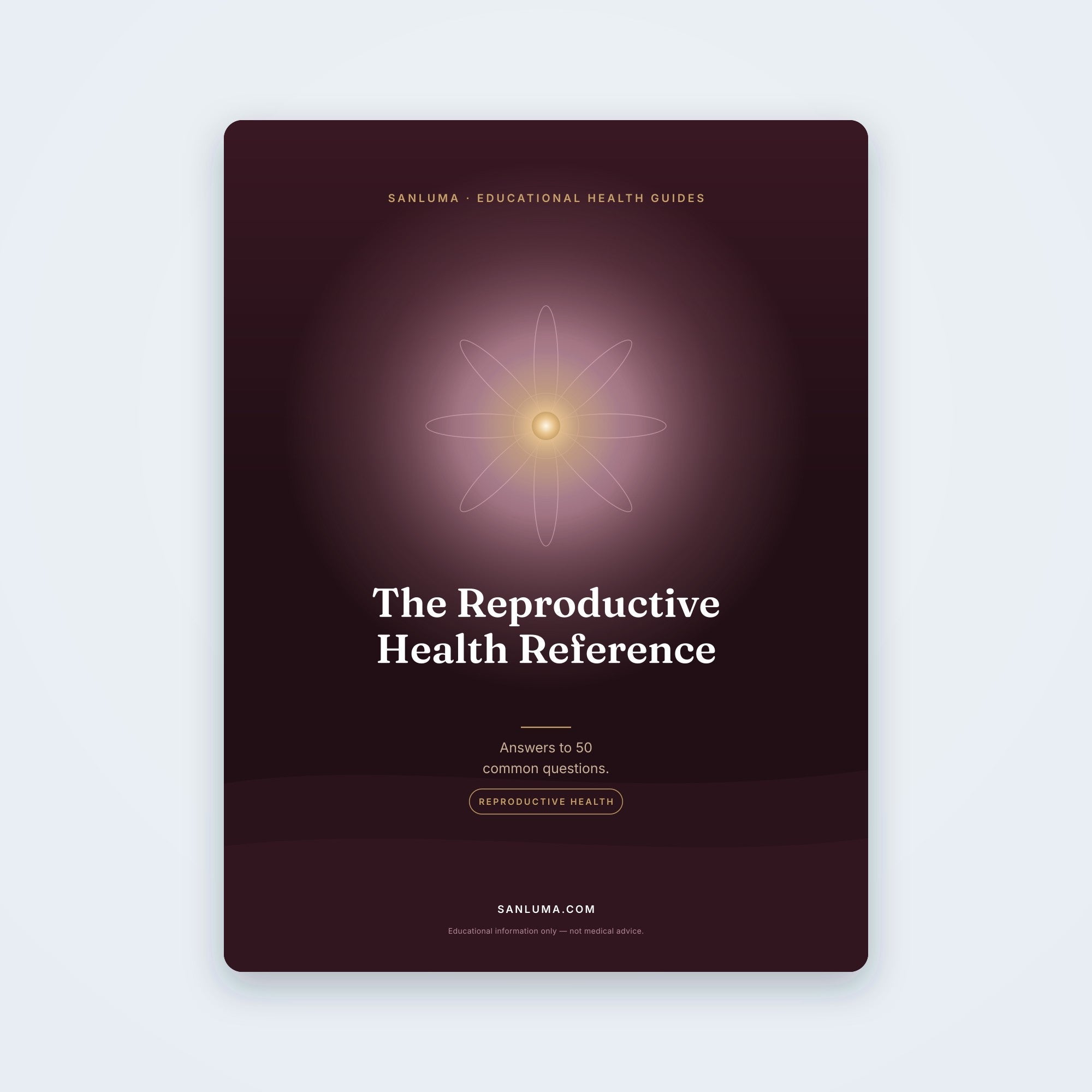 The Reproductive Health Reference — 50 Common Questions | SanLuma health guide cover