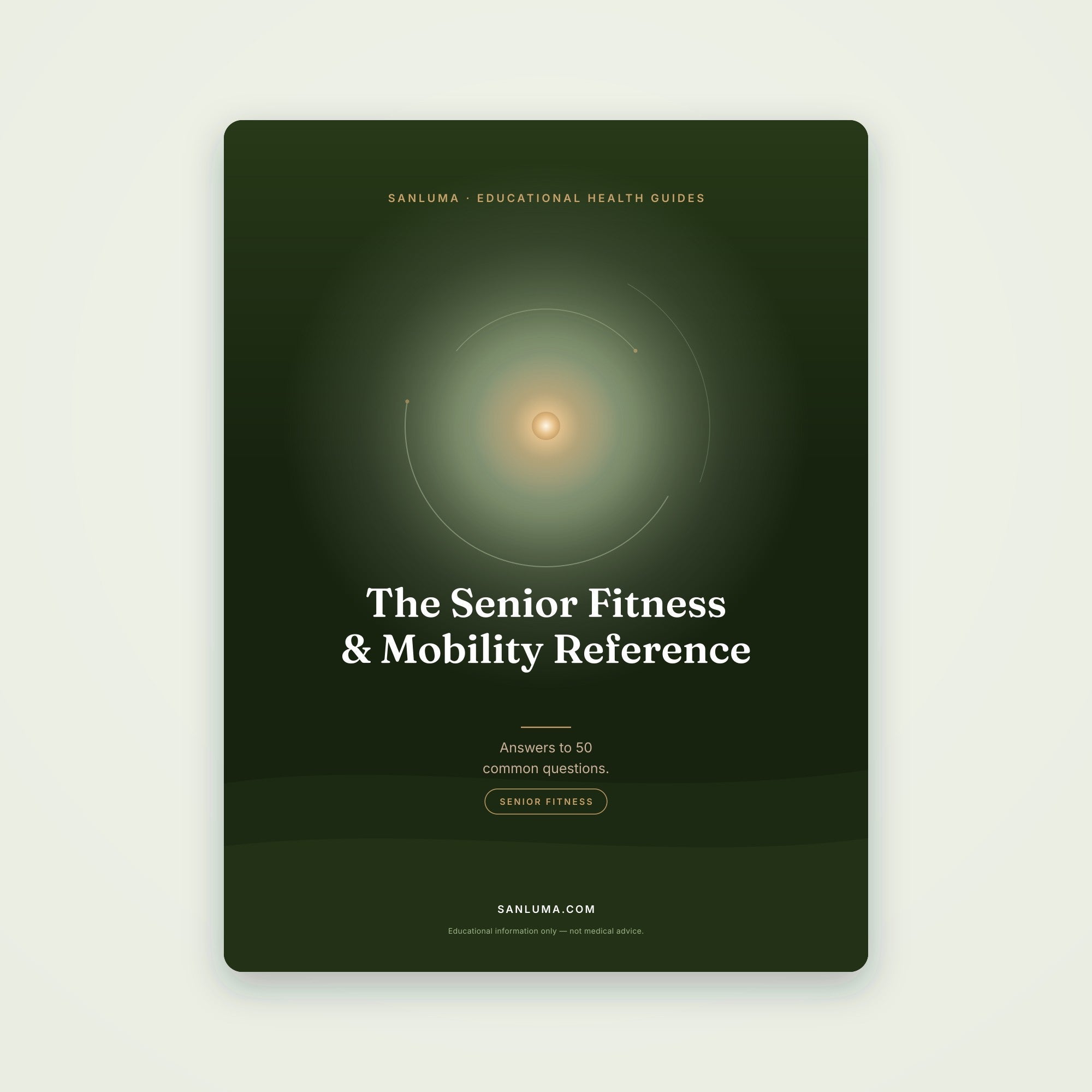 The Senior Fitness & Mobility Reference — 50 Common Questions | SanLuma health guide cover