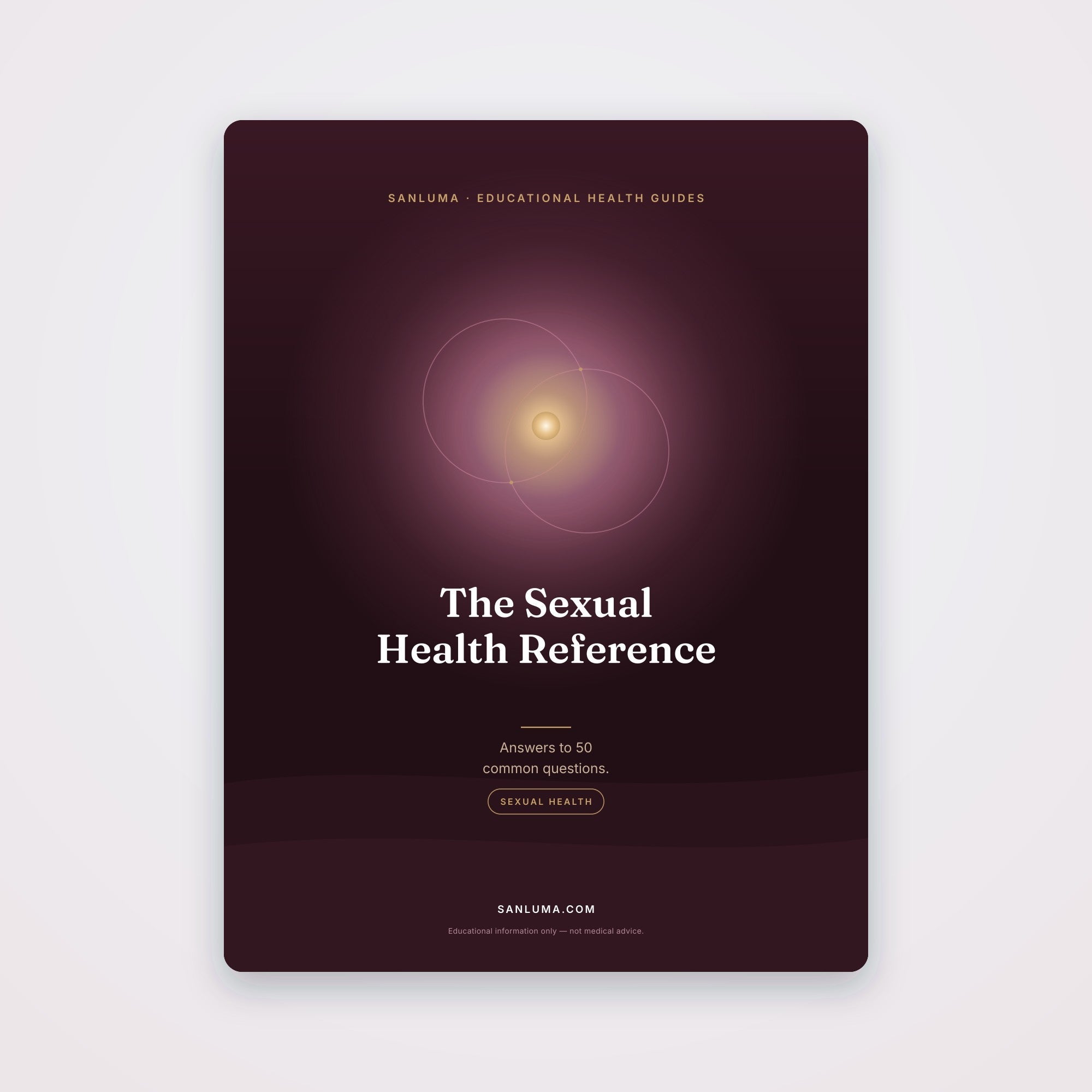 The Sexual Health Reference — 50 Common Questions | SanLuma health guide cover