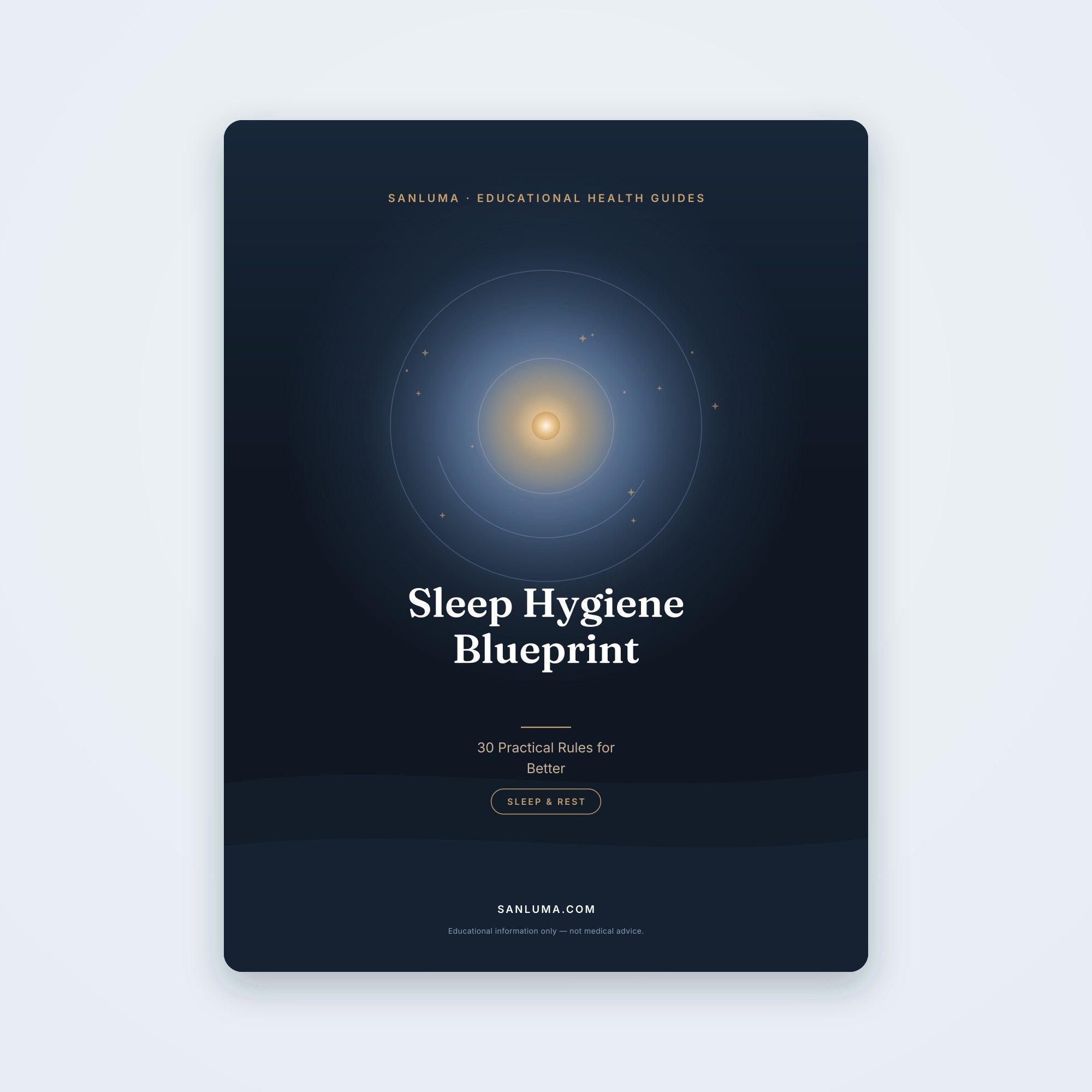 Sleep Hygiene Blueprint — 30 Practical Rules for Better Sleep | SanLuma health guide cover