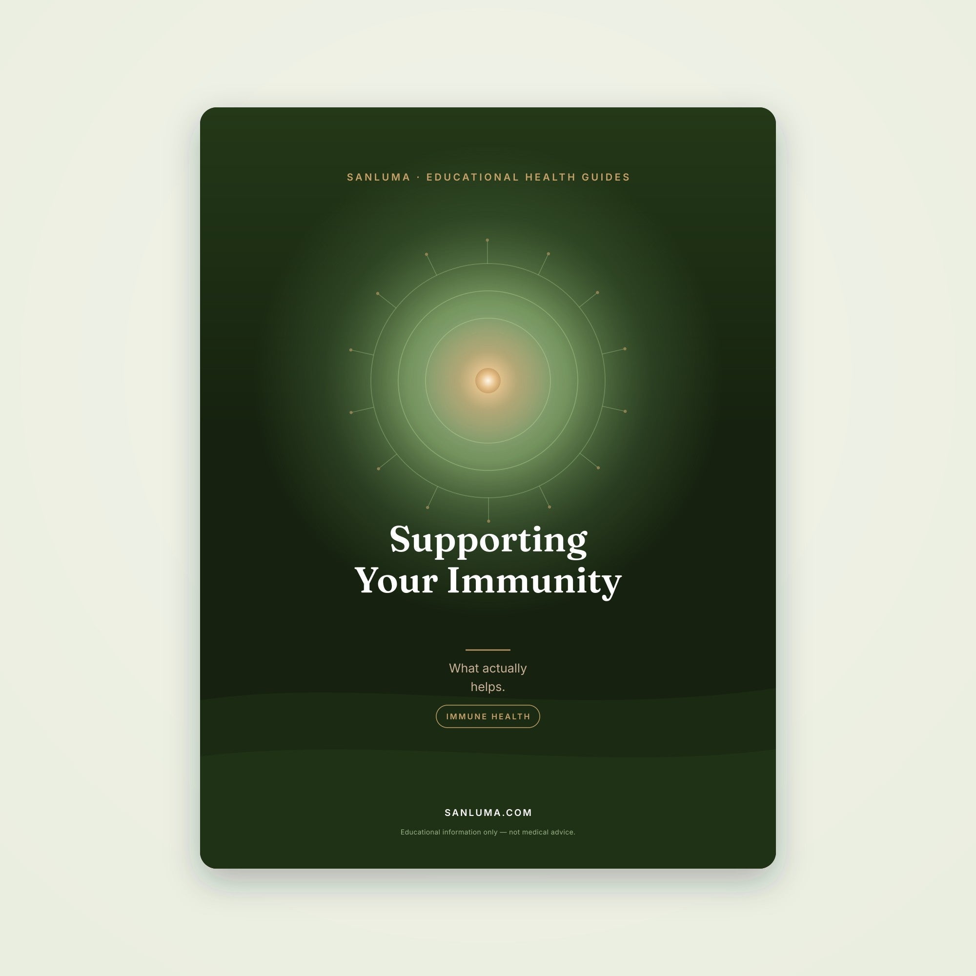 Supporting Your Immunity — What Actually Helps | SanLuma health guide cover