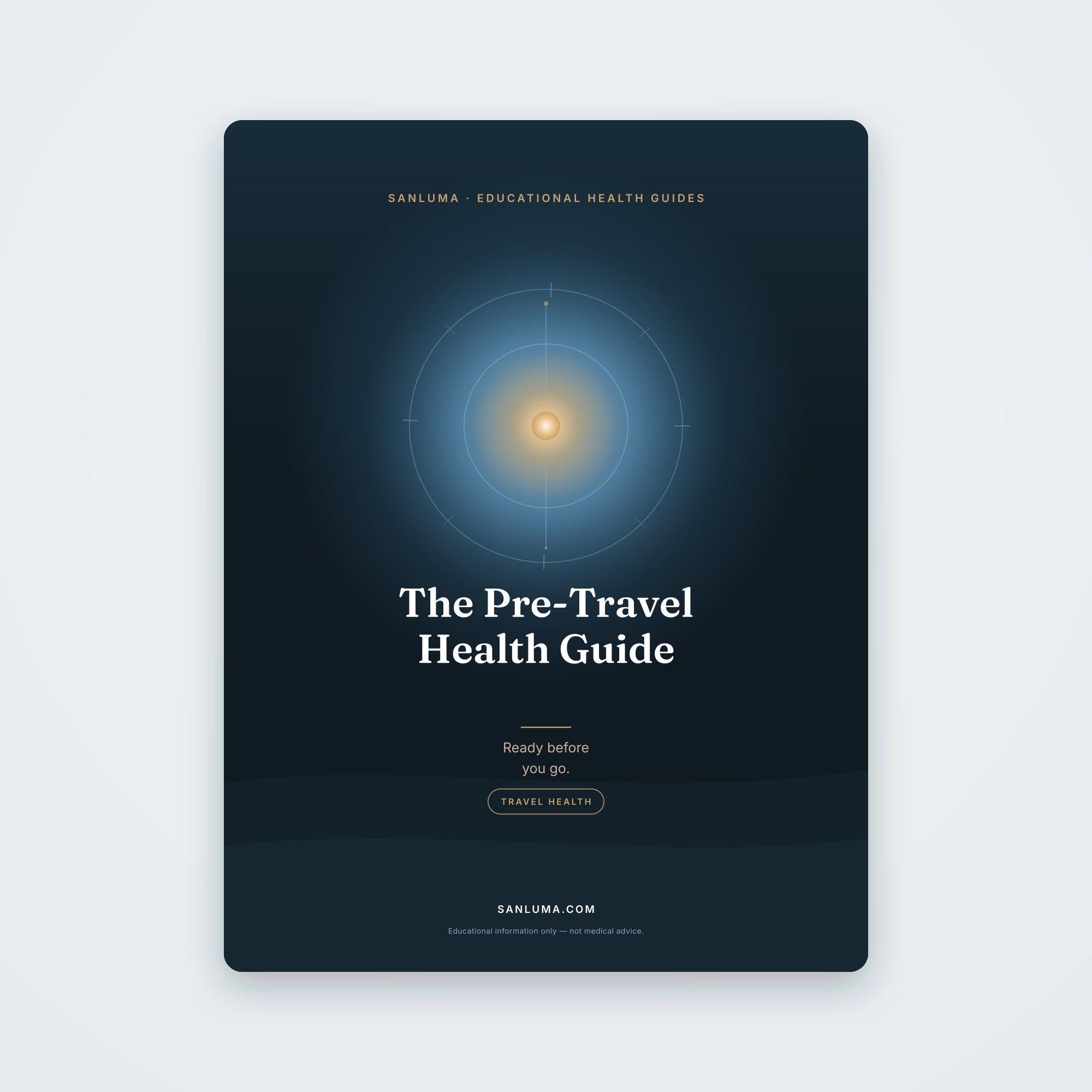 The Pre-Travel Health Guide — Ready Before You Go | SanLuma health guide cover