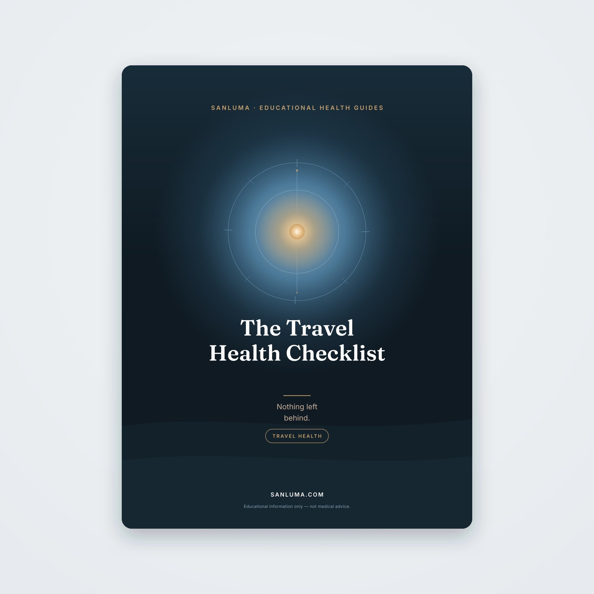 The Travel Health Checklist | SanLuma health guide cover