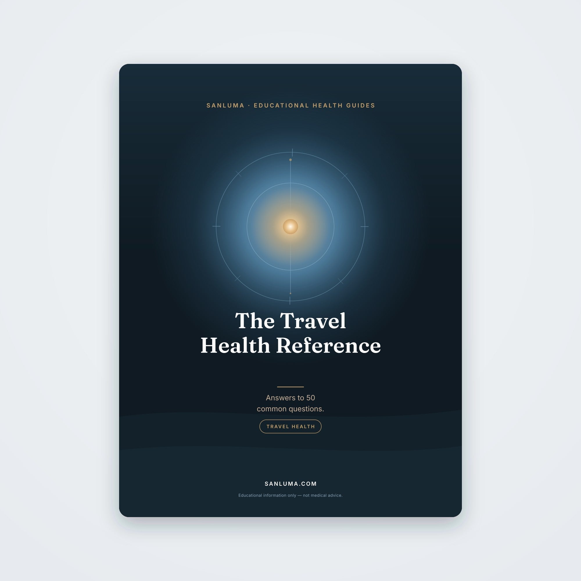 The Travel Health Reference — 50 Common Questions | SanLuma health guide cover