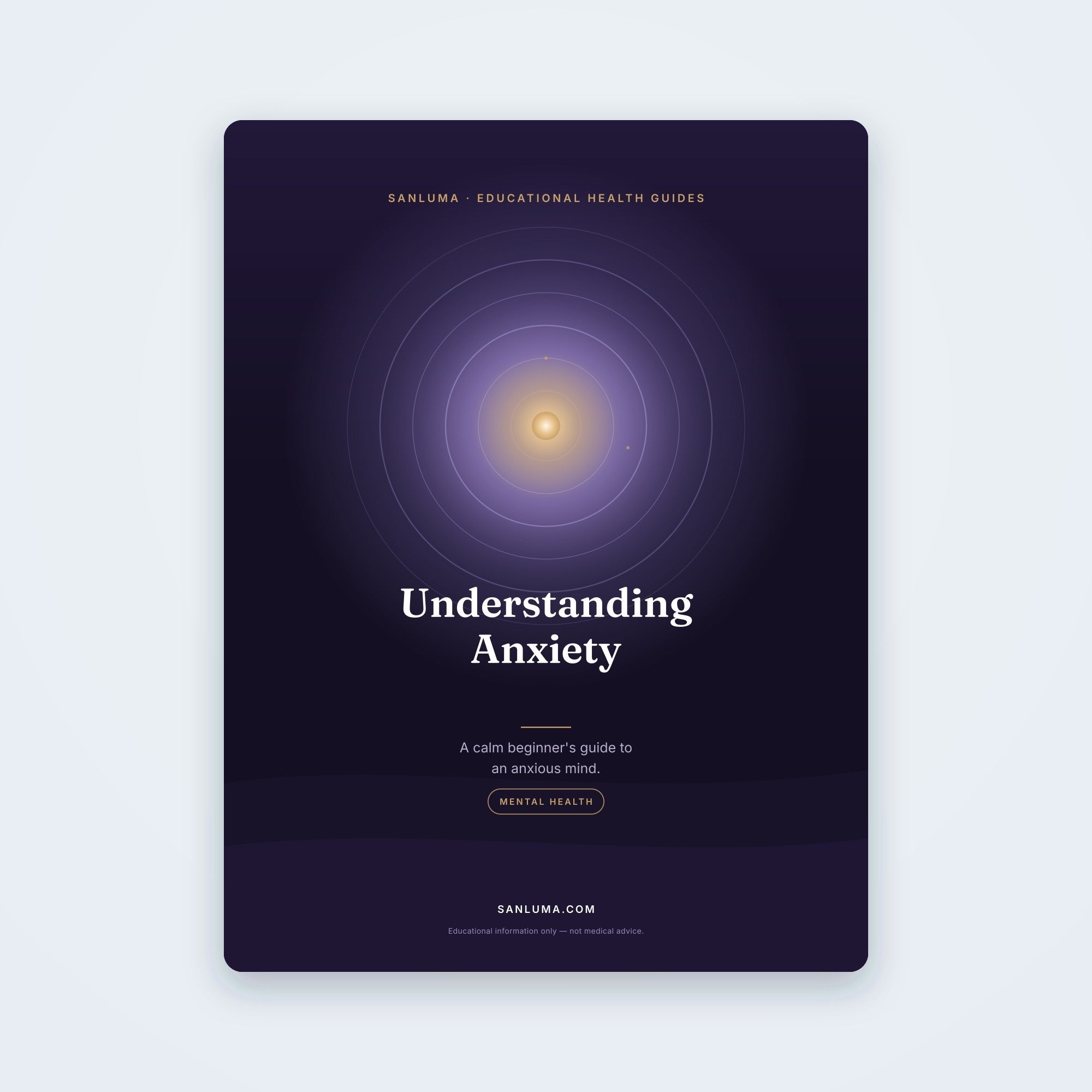 Understanding Anxiety — A Calm Beginner's Guide to an Anxious Mind | SanLuma health guide cover
