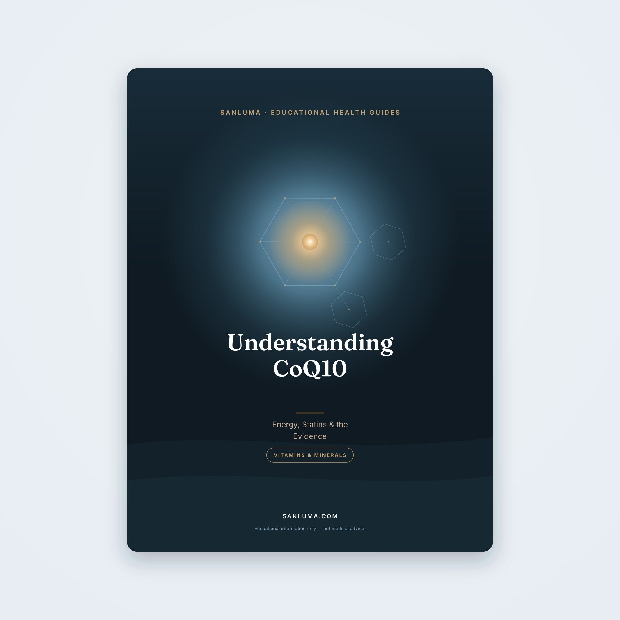Understanding CoQ10 — Energy, Statins, and What the Evidence Shows | SanLuma health guide cover