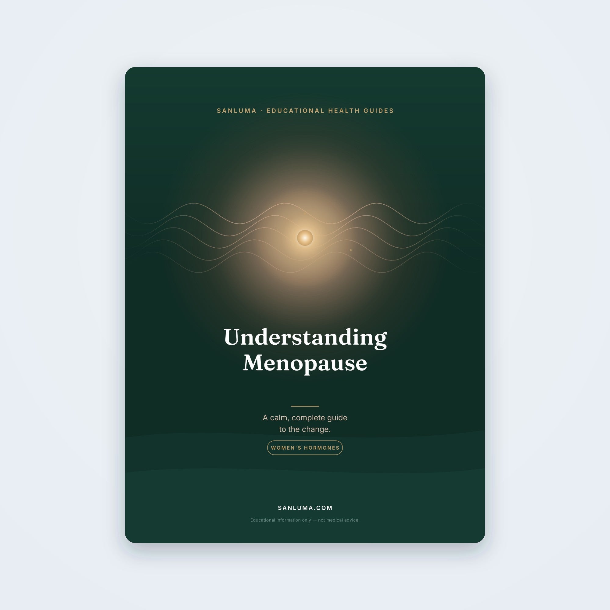 SanLuma educational menopause & women's hormones PDF guide cover