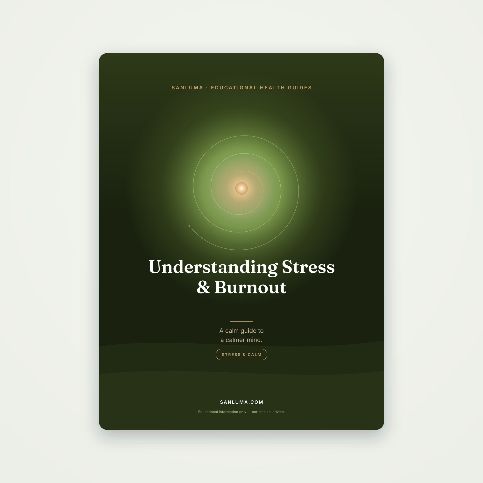 Understanding Stress & Burnout — A Complete Guide | SanLuma health guide cover