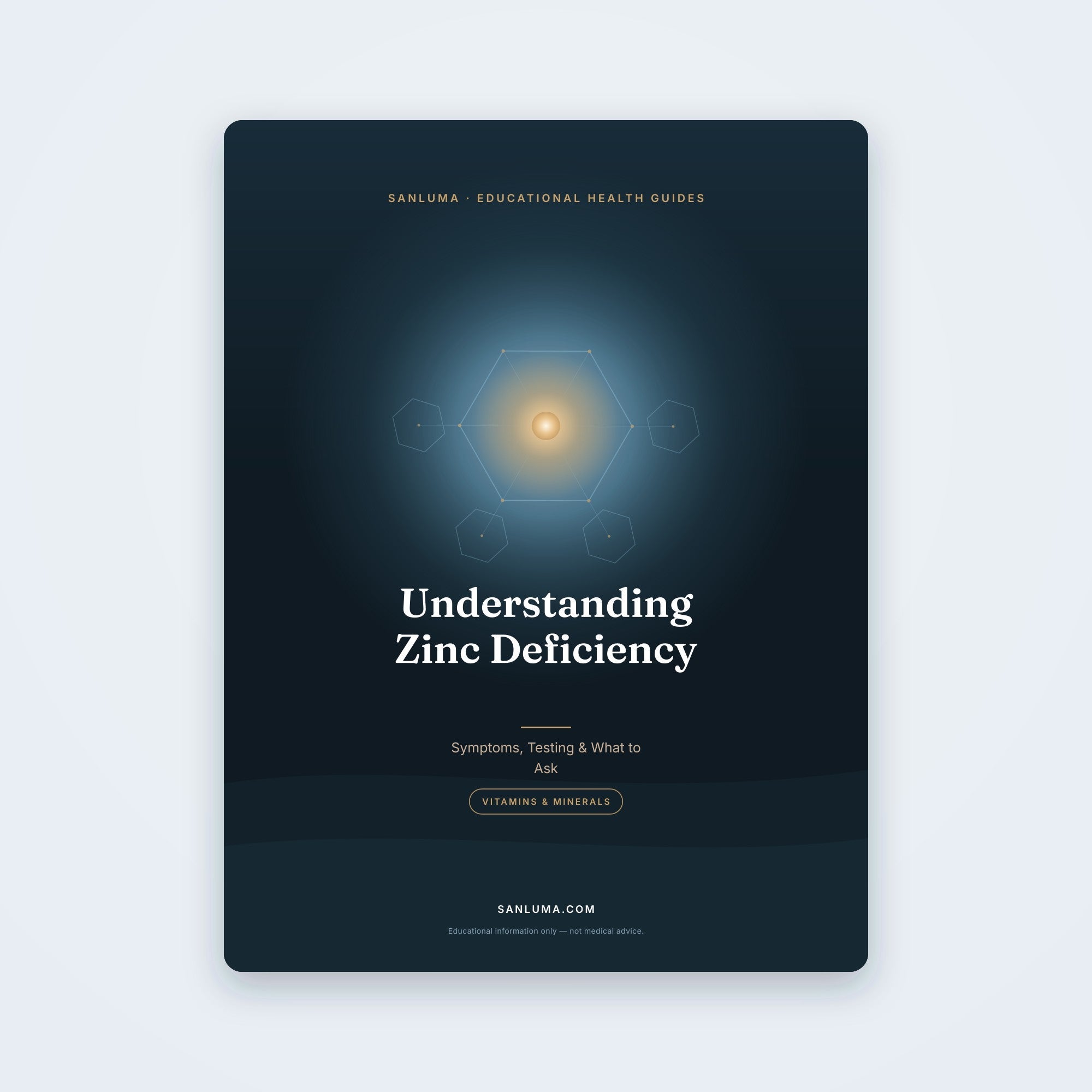 Understanding Zinc Deficiency — Symptoms, Testing & What to Ask Your Doctor | SanLuma health guide cover